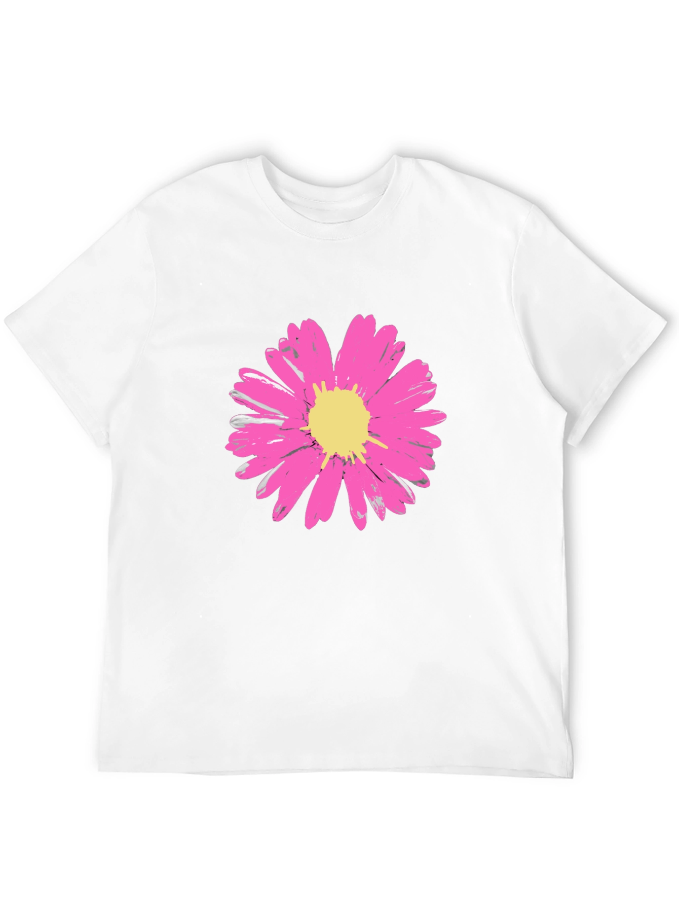 Daisy Flower Graphic Tee - Stylish Black Cotton T-Shirt