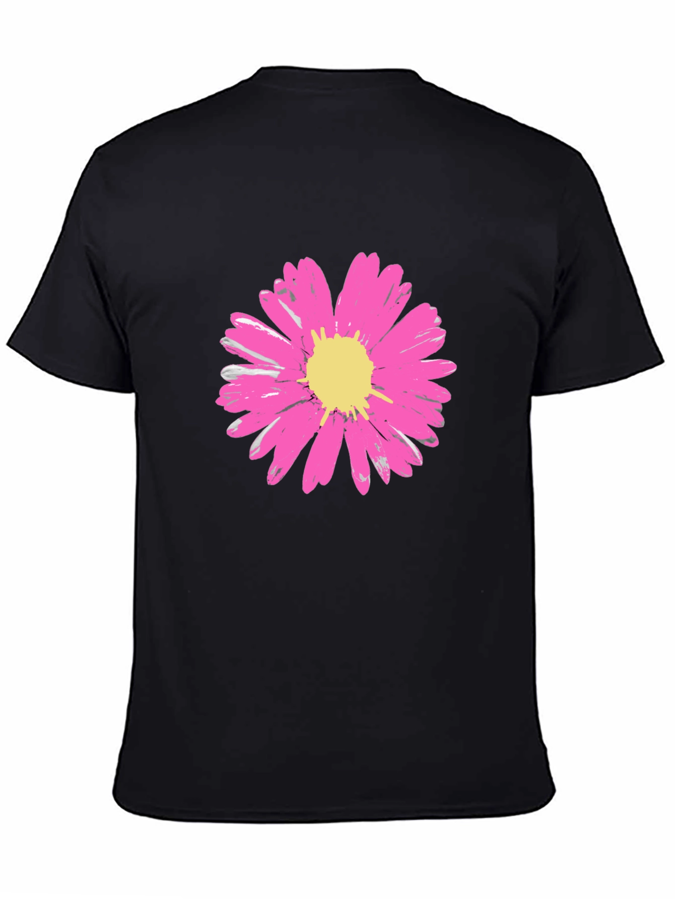 Daisy Flower Graphic Tee - Stylish Black Cotton T-Shirt