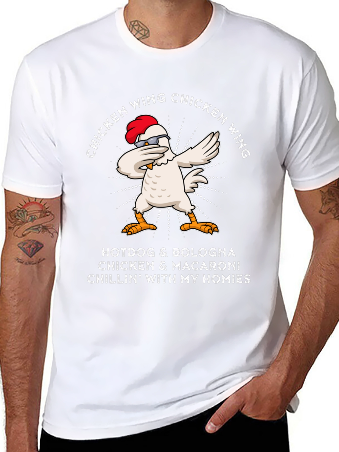 Dabbing Chicken Wing T-Shirt - Funny Foodie Tee