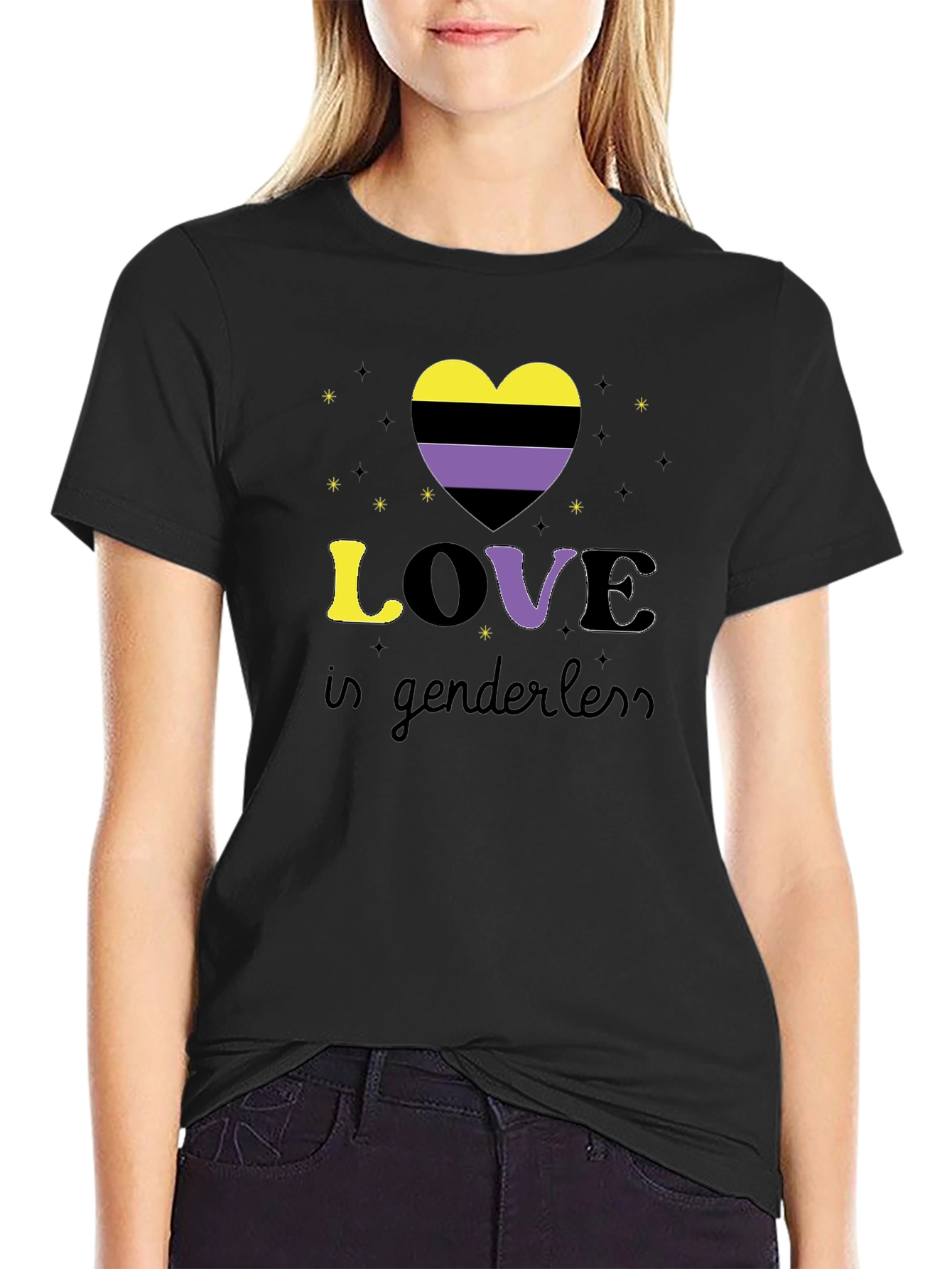 Non-Binary Pride Love is Genderless Graphic T-Shirt
