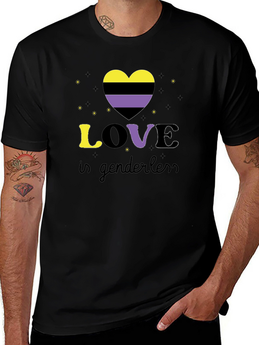 Non-Binary Pride Love is Genderless Graphic T-Shirt