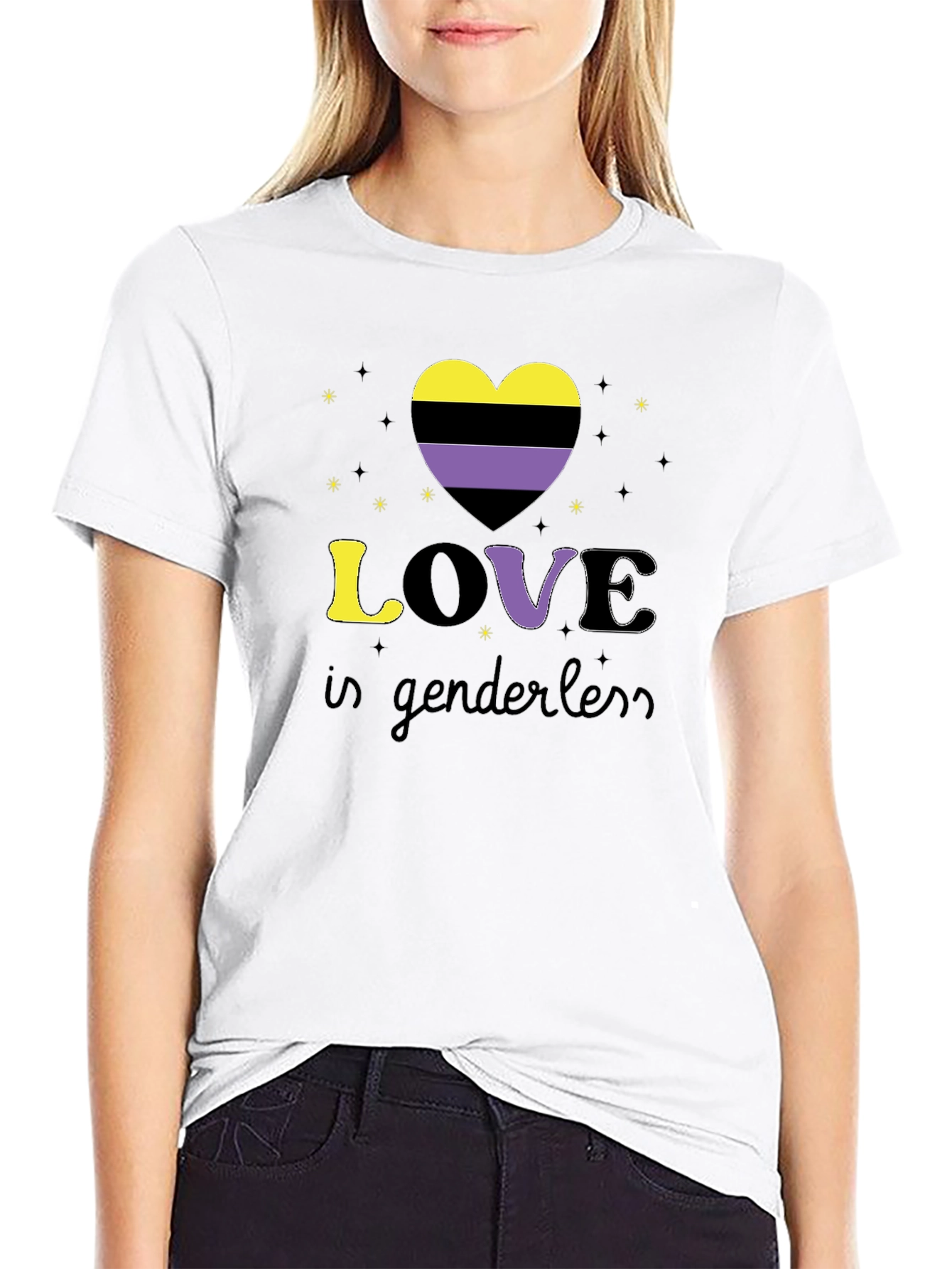 Non-Binary Pride Love is Genderless Graphic T-Shirt