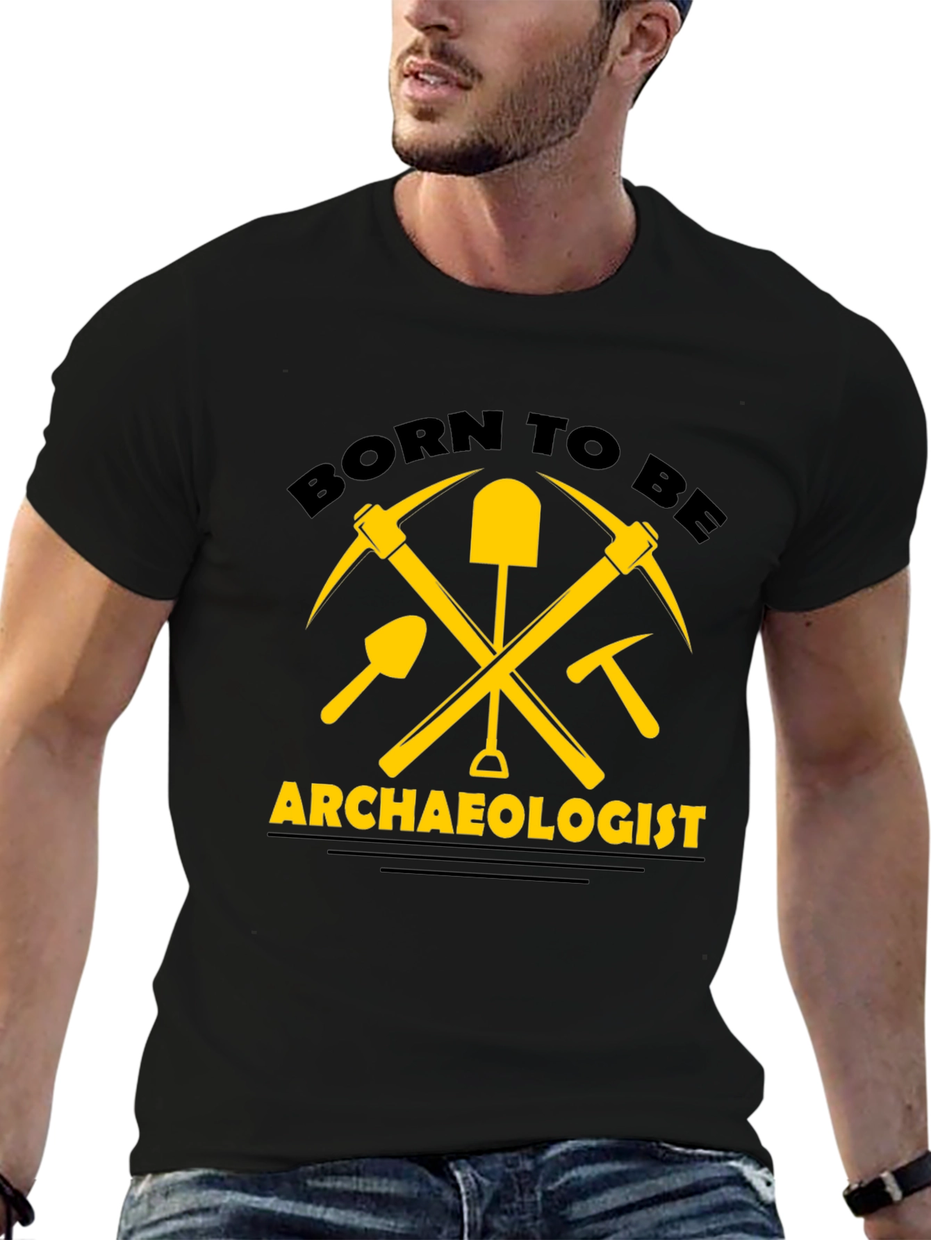Born to be Archaeologist T-Shirt - Black Cotton