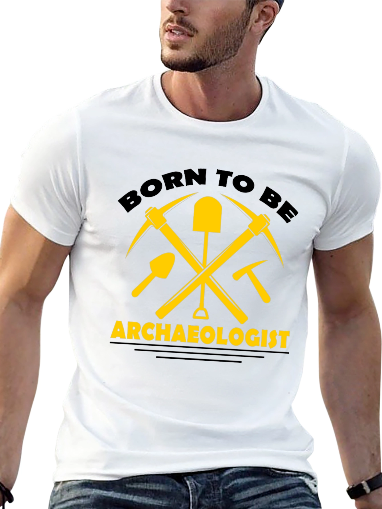 Born to be Archaeologist T-Shirt - Black Cotton
