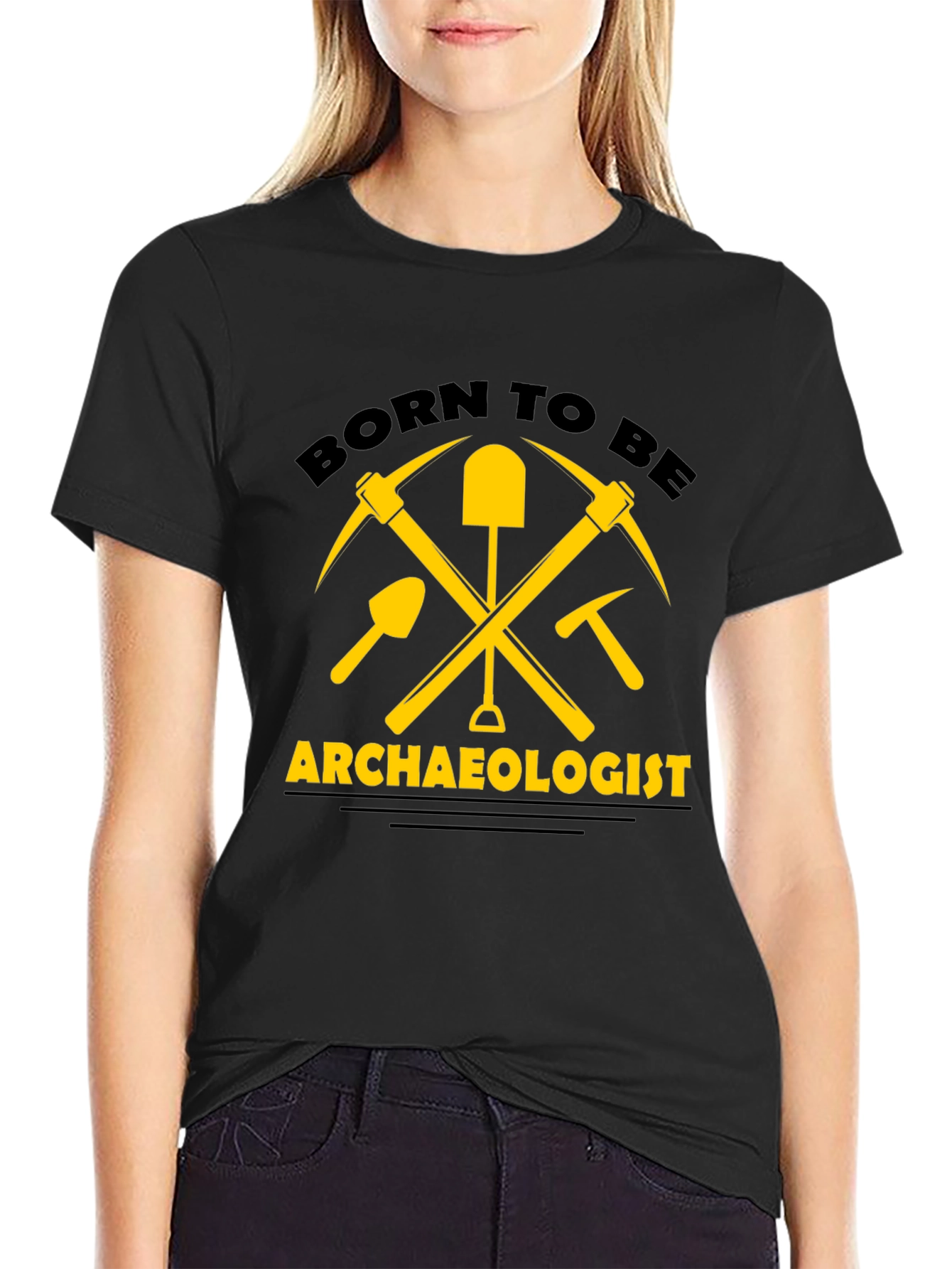 Born to be Archaeologist T-Shirt - Black Cotton
