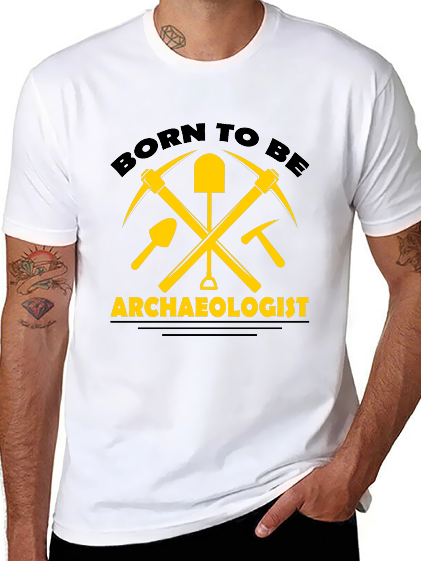 Born to be Archaeologist T-Shirt - Black Cotton