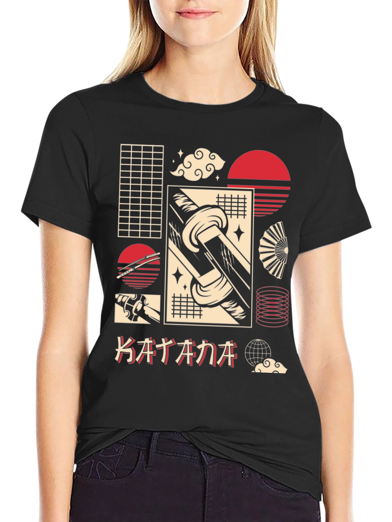 Katana Graphic Tee - Japanese Aesthetic