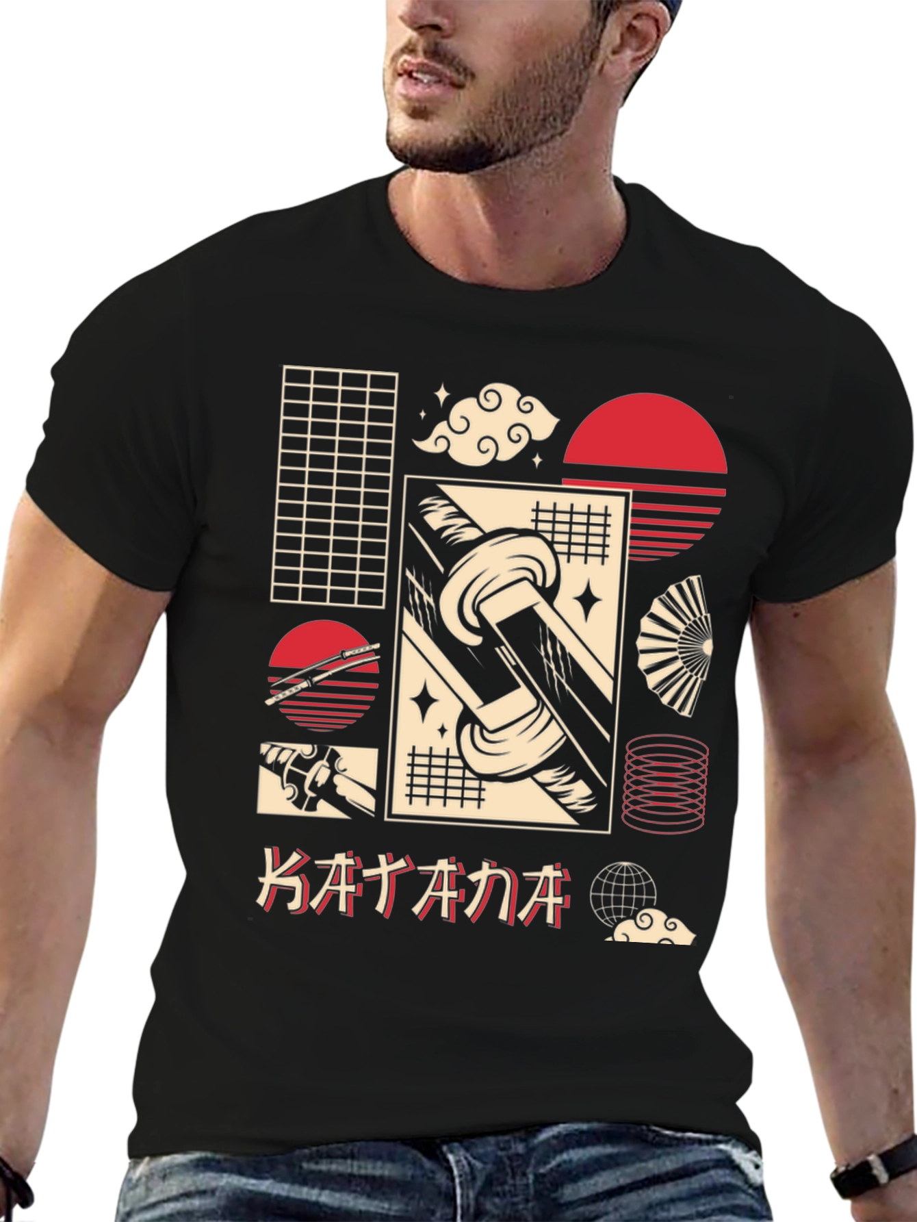 Katana Graphic Tee - Japanese Aesthetic