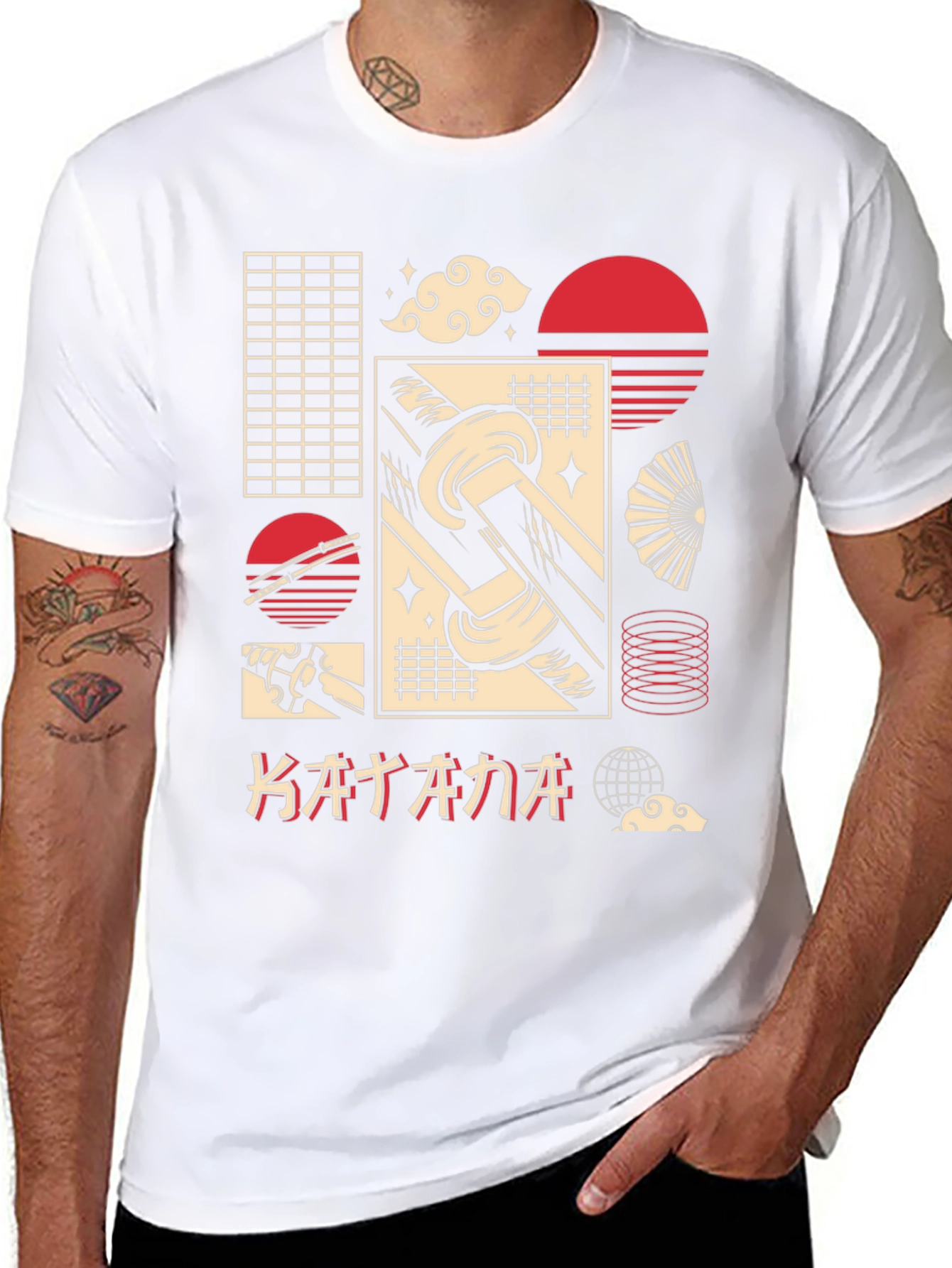 Katana Graphic Tee - Japanese Aesthetic