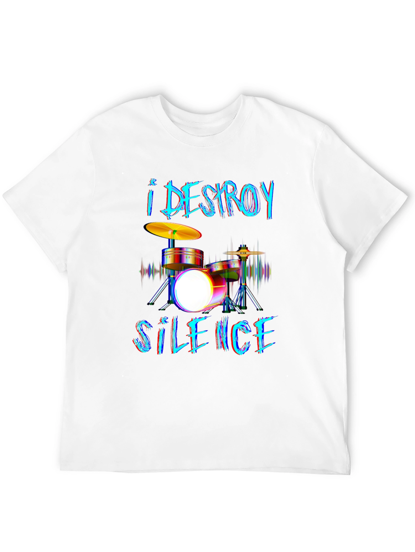 I Destroy Silence Drummer Graphic T-Shirt