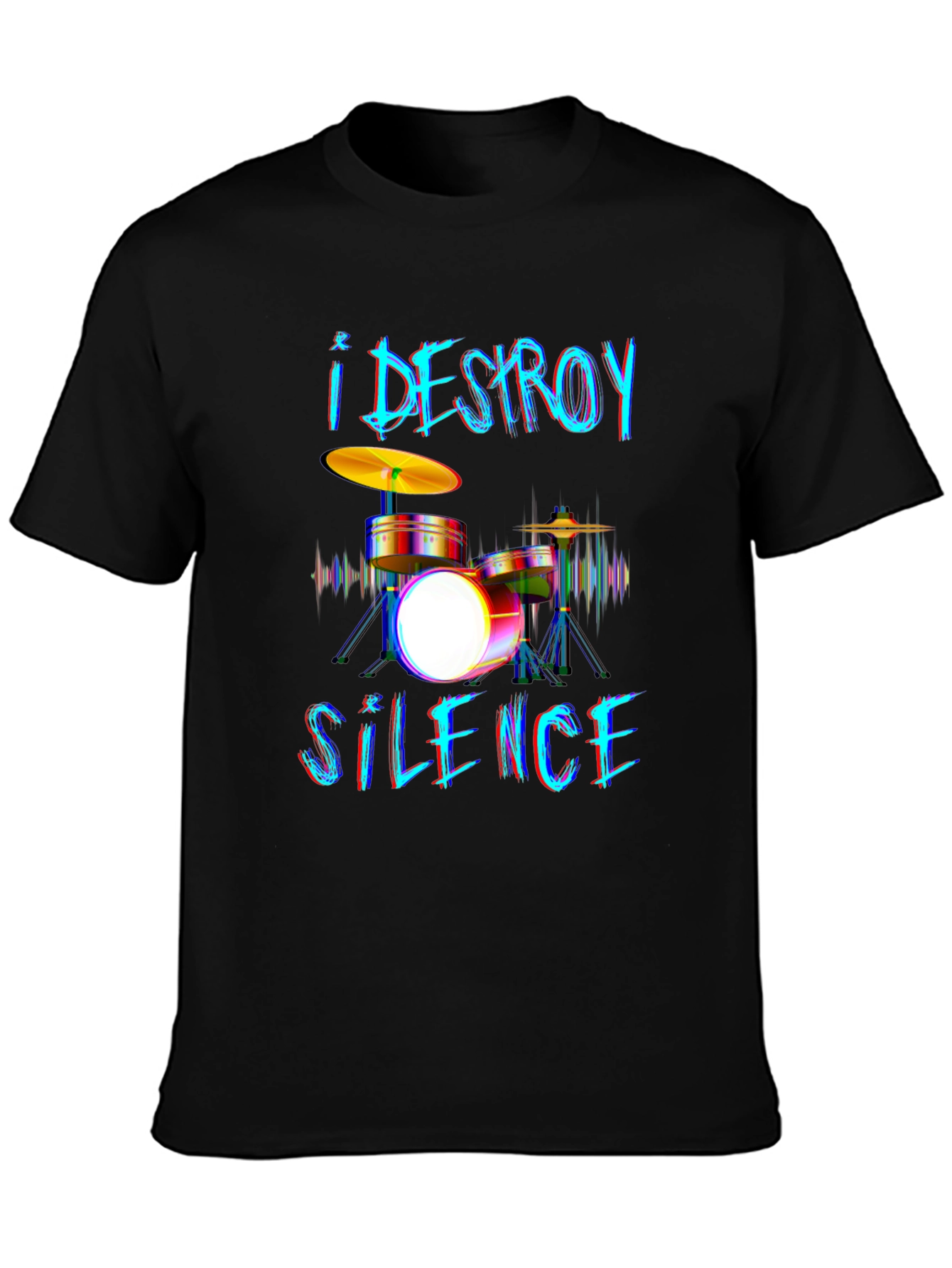 I Destroy Silence Drummer Graphic T-Shirt