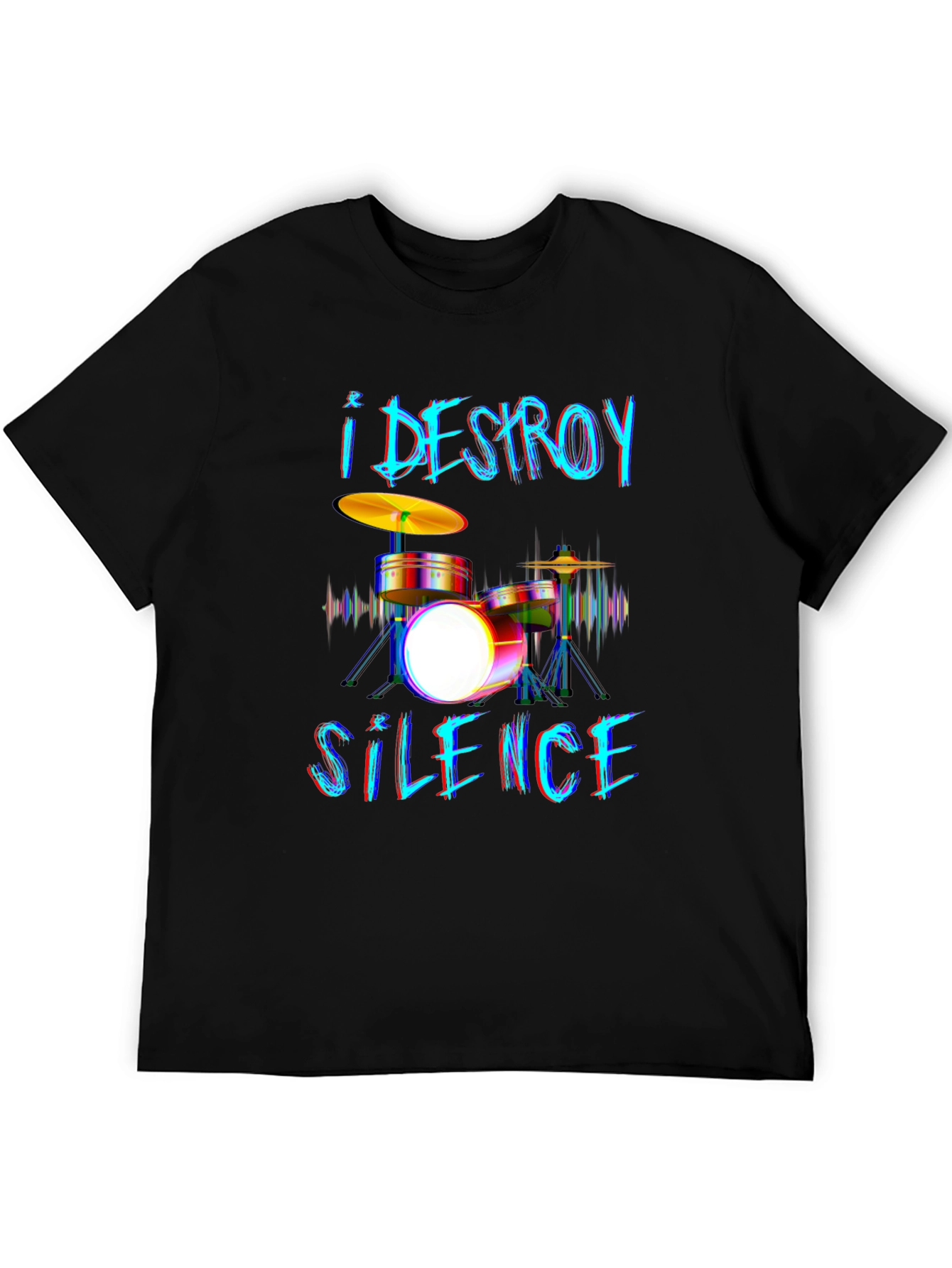 I Destroy Silence Drummer Graphic T-Shirt