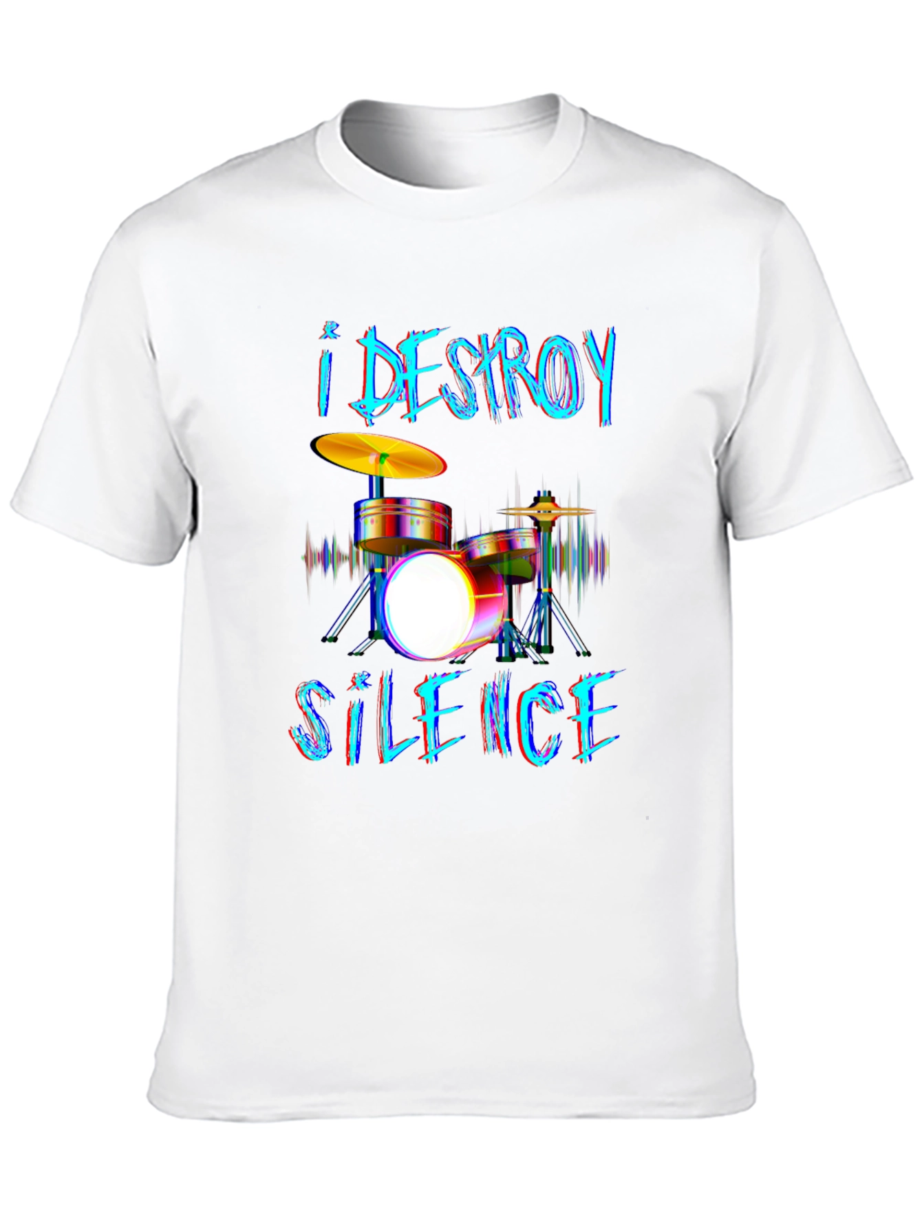 I Destroy Silence Drummer Graphic T-Shirt