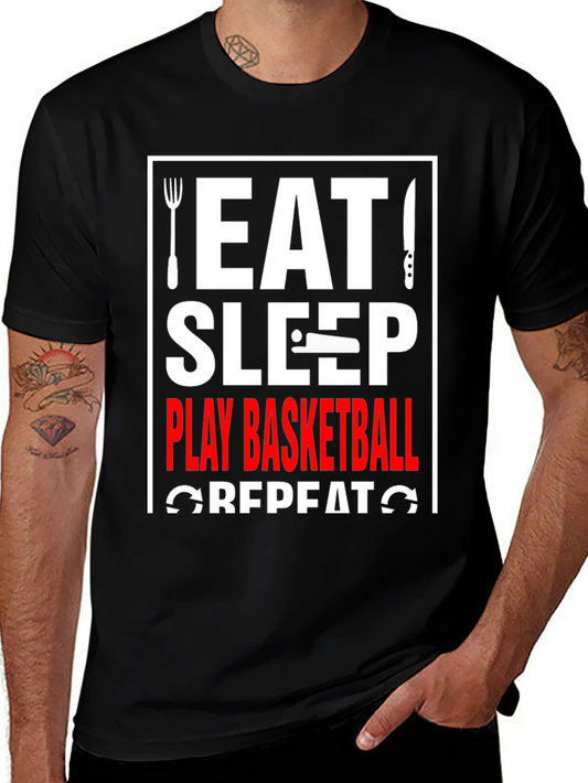 Eat Sleep Play Basketball Repeat T-Shirt