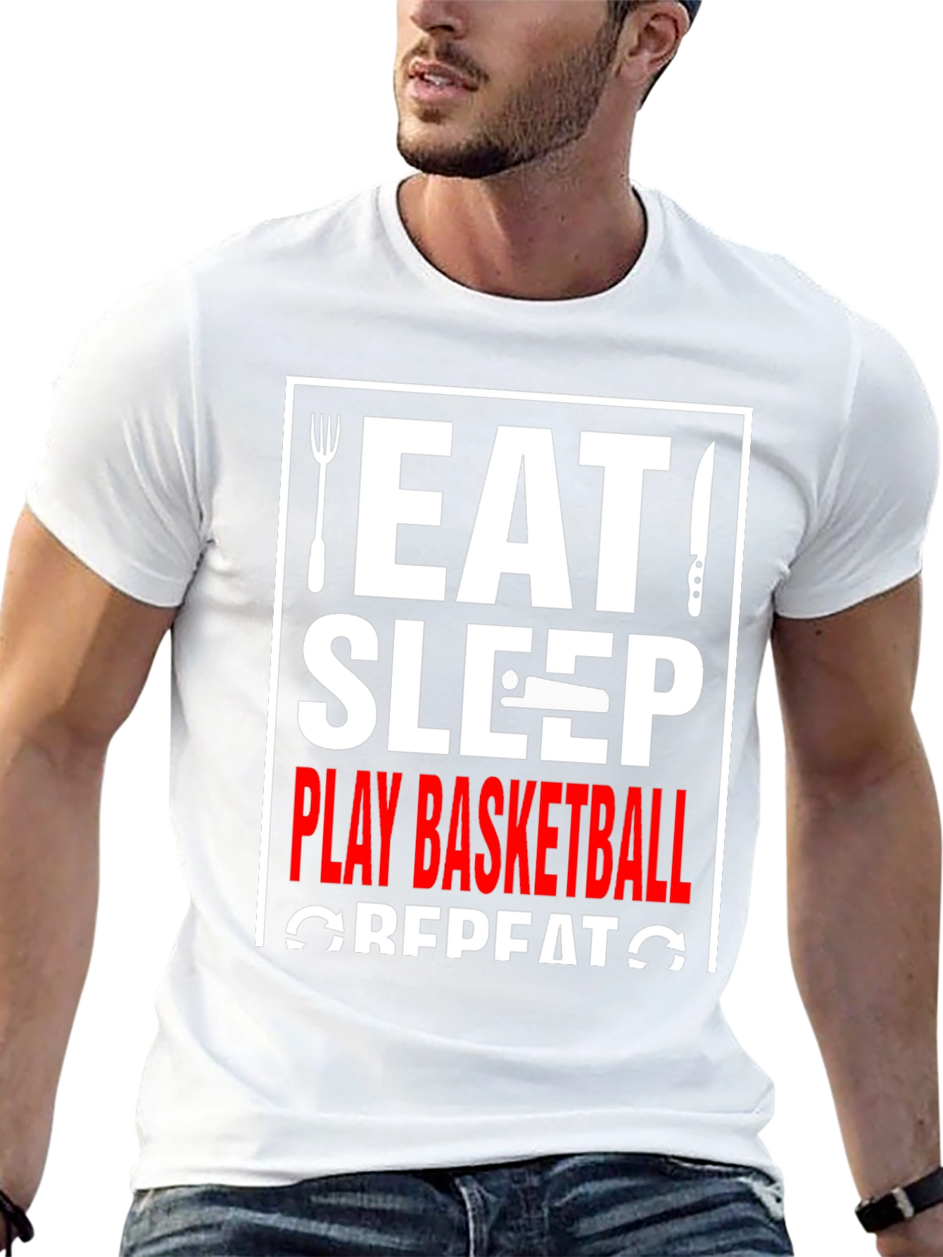 Eat Sleep Play Basketball Repeat T-Shirt