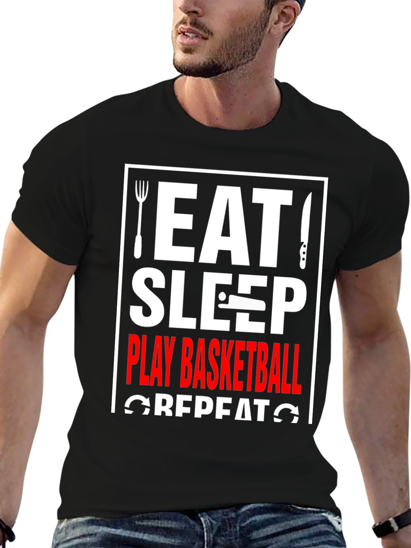 Eat Sleep Play Basketball Repeat T-Shirt
