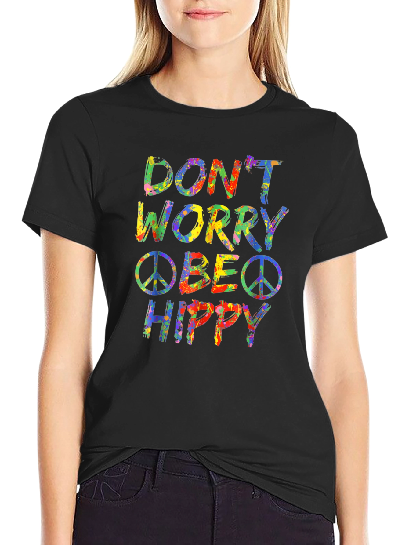 Dont Worry Be Hippy Graphic Tee