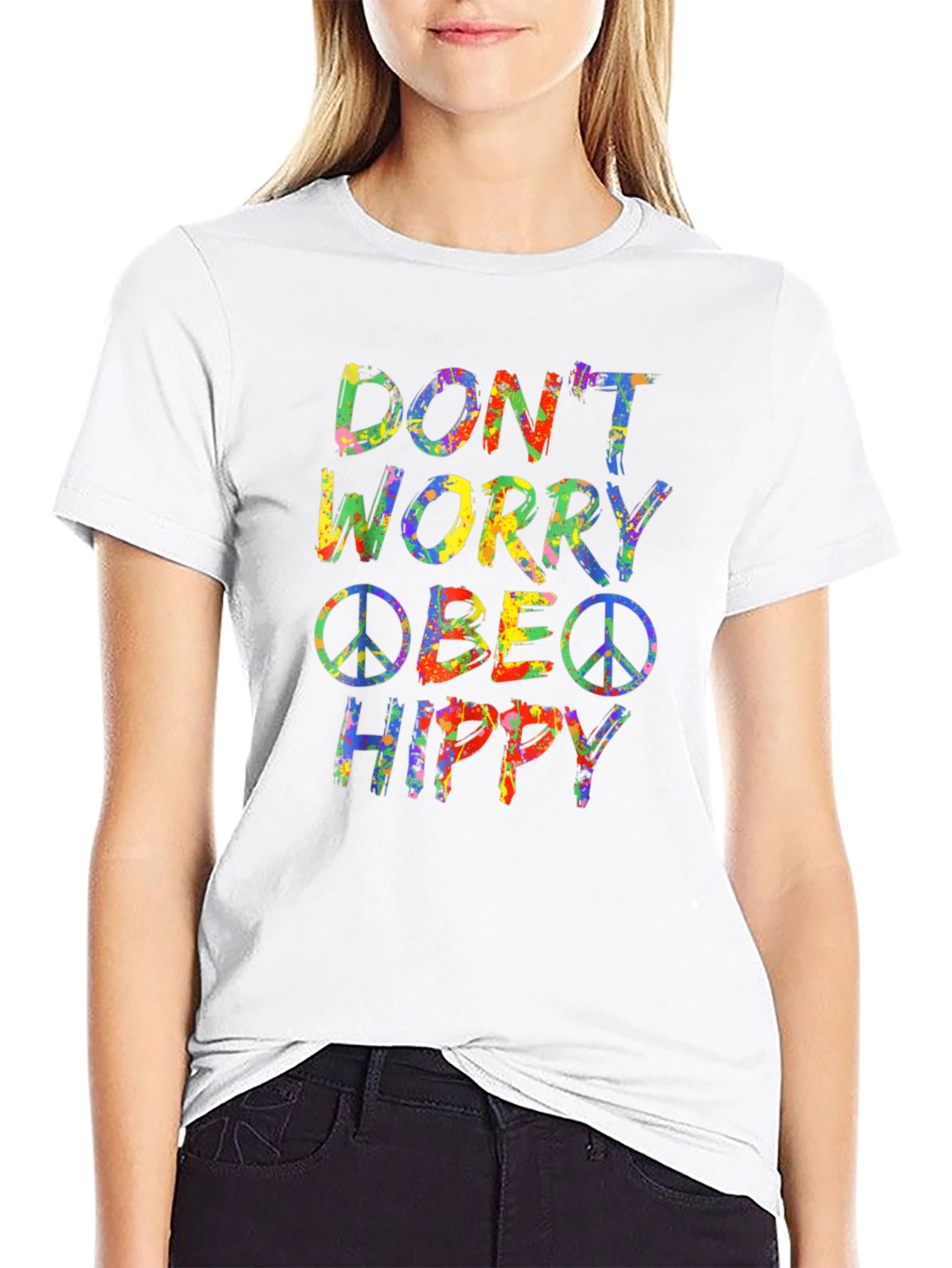 Dont Worry Be Hippy Graphic Tee