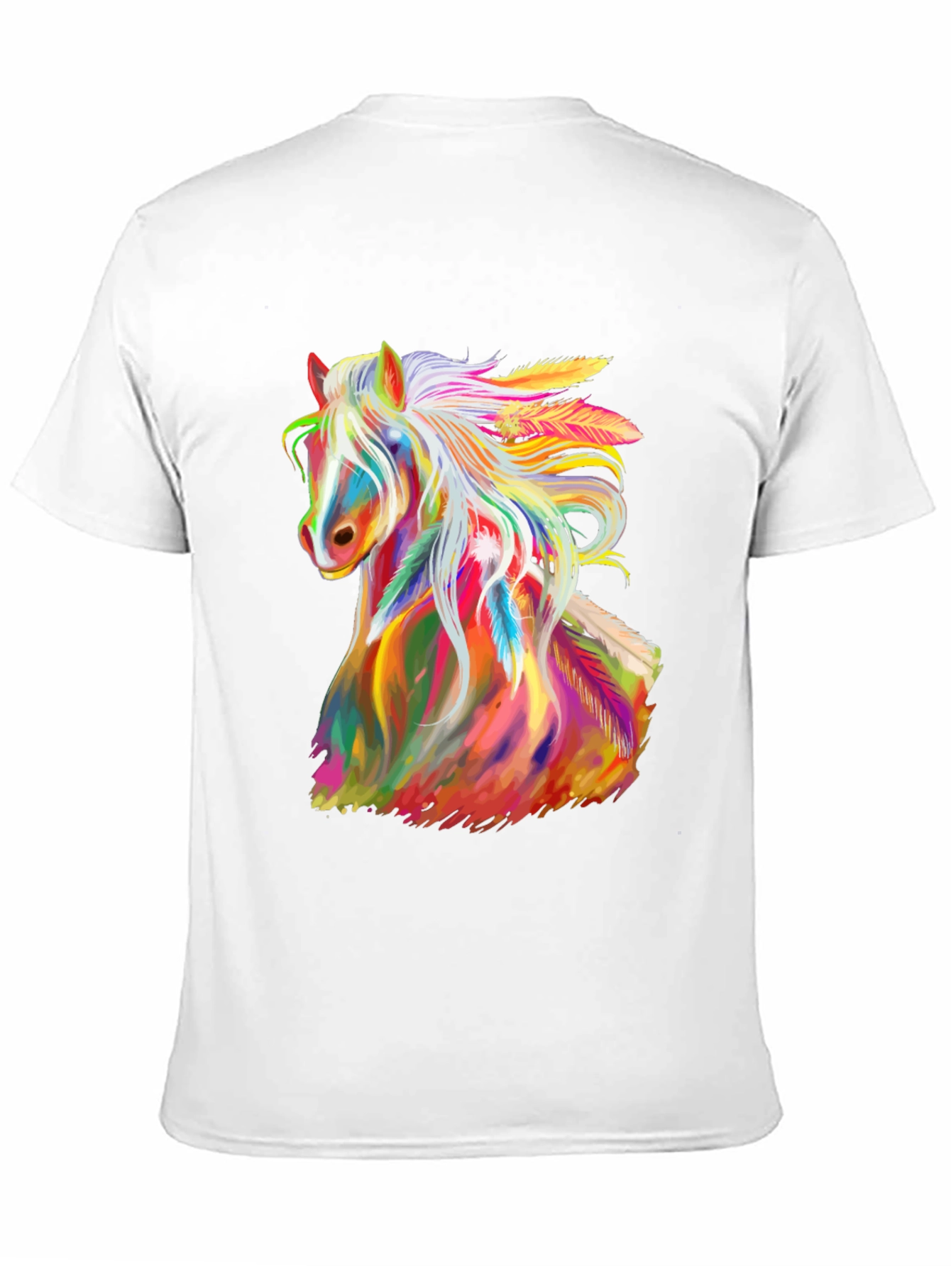 Rainbow Horse Graphic Tee - Mens Black T-Shirt