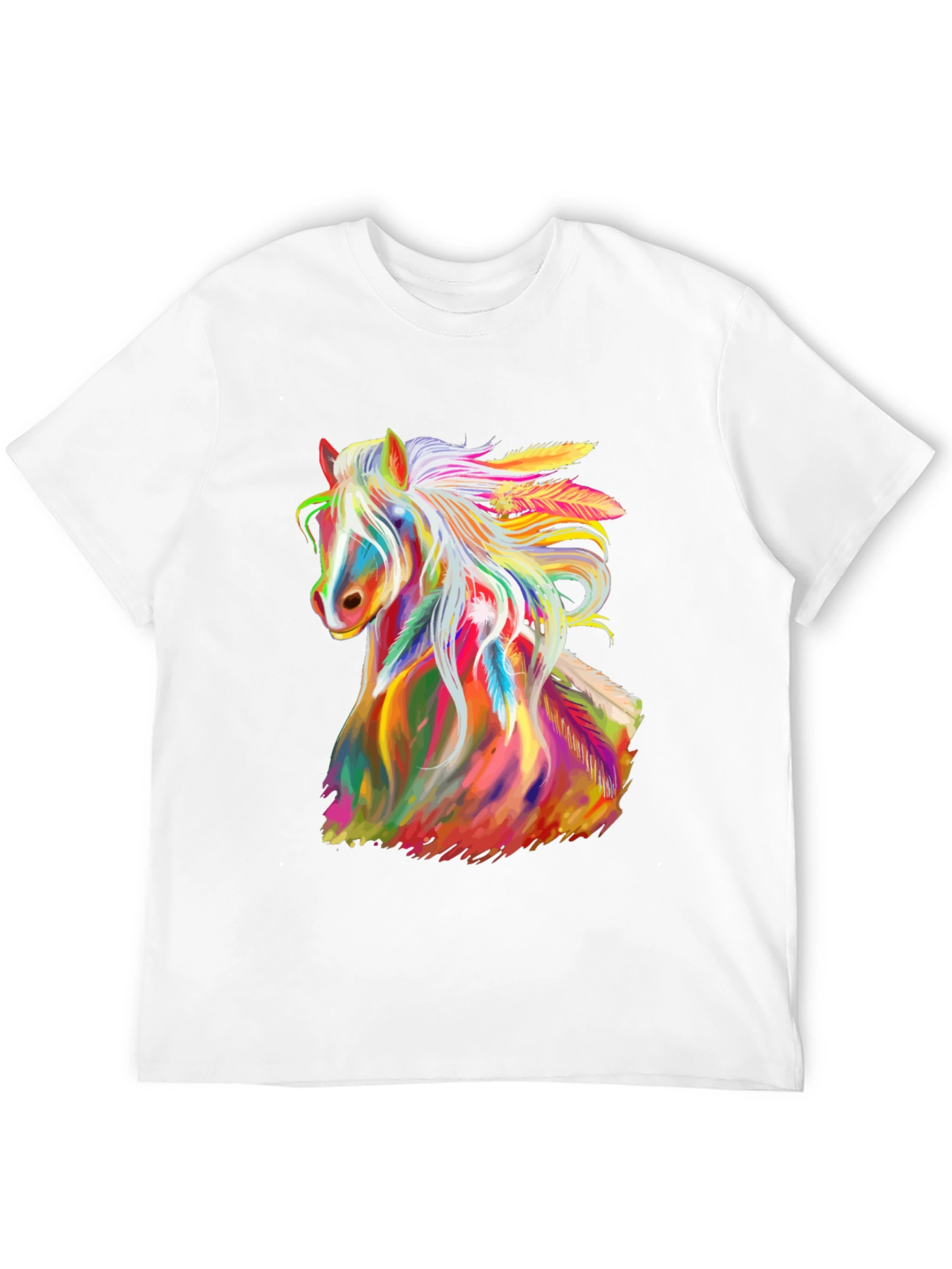 Rainbow Horse Graphic Tee - Mens Black T-Shirt