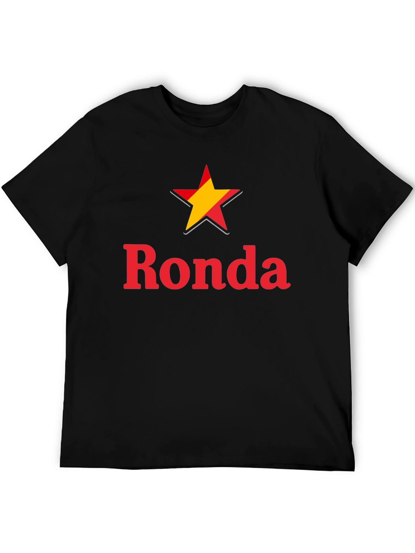 Ronda Star Graphic Tee - Casual Black T-Shirt