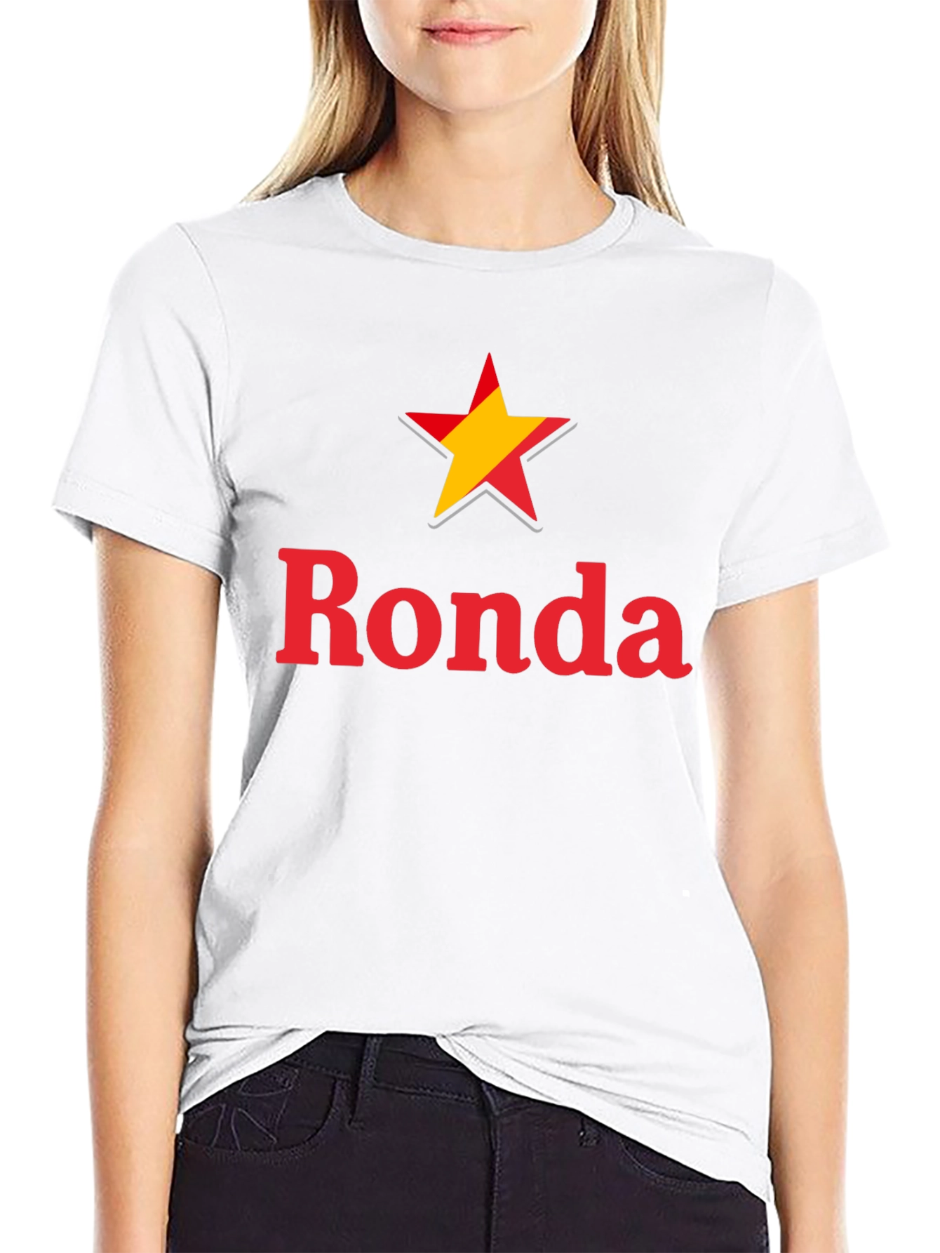 Ronda Star Graphic Tee - Casual Black T-Shirt