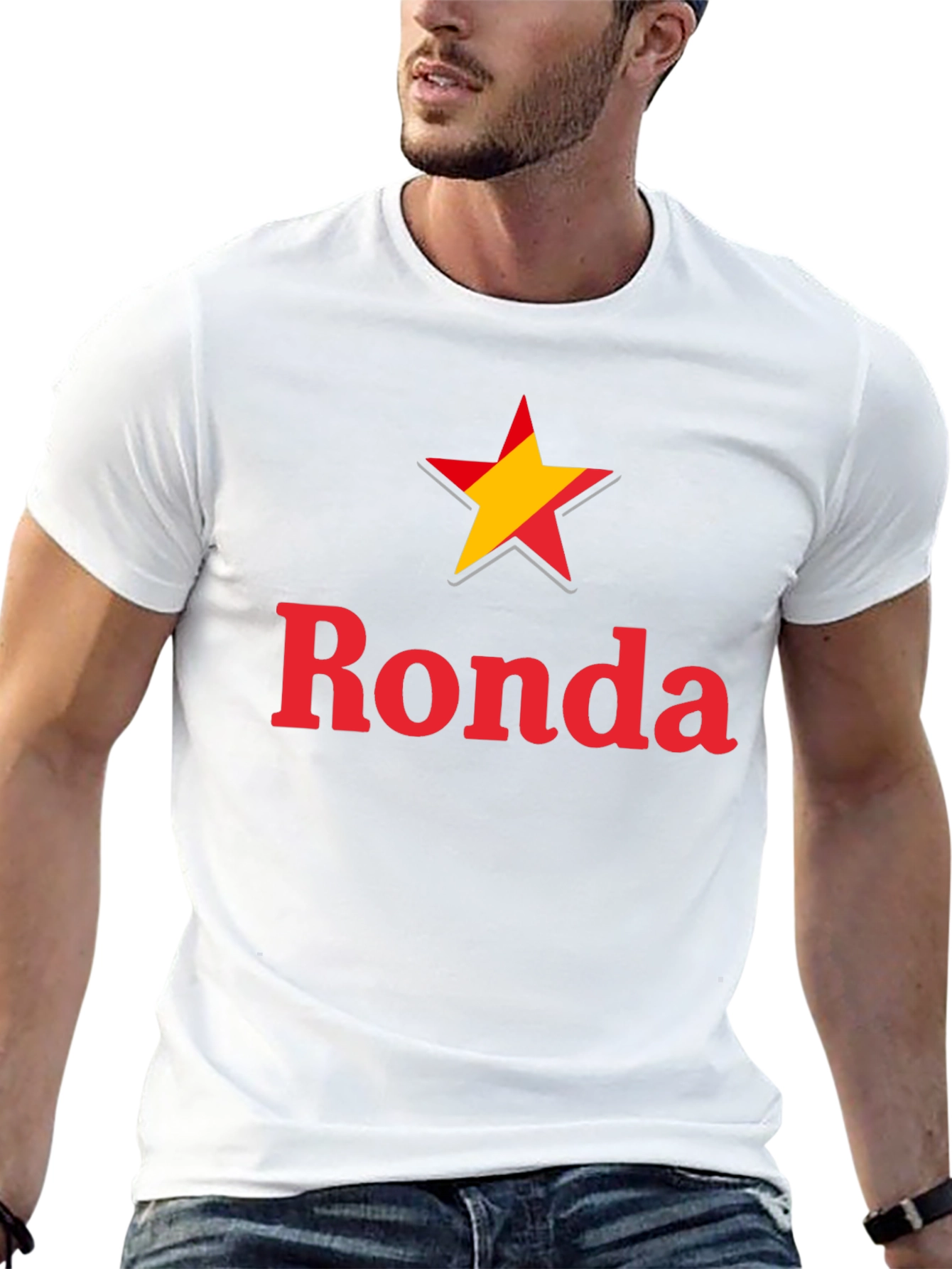 Ronda Star Graphic Tee - Casual Black T-Shirt