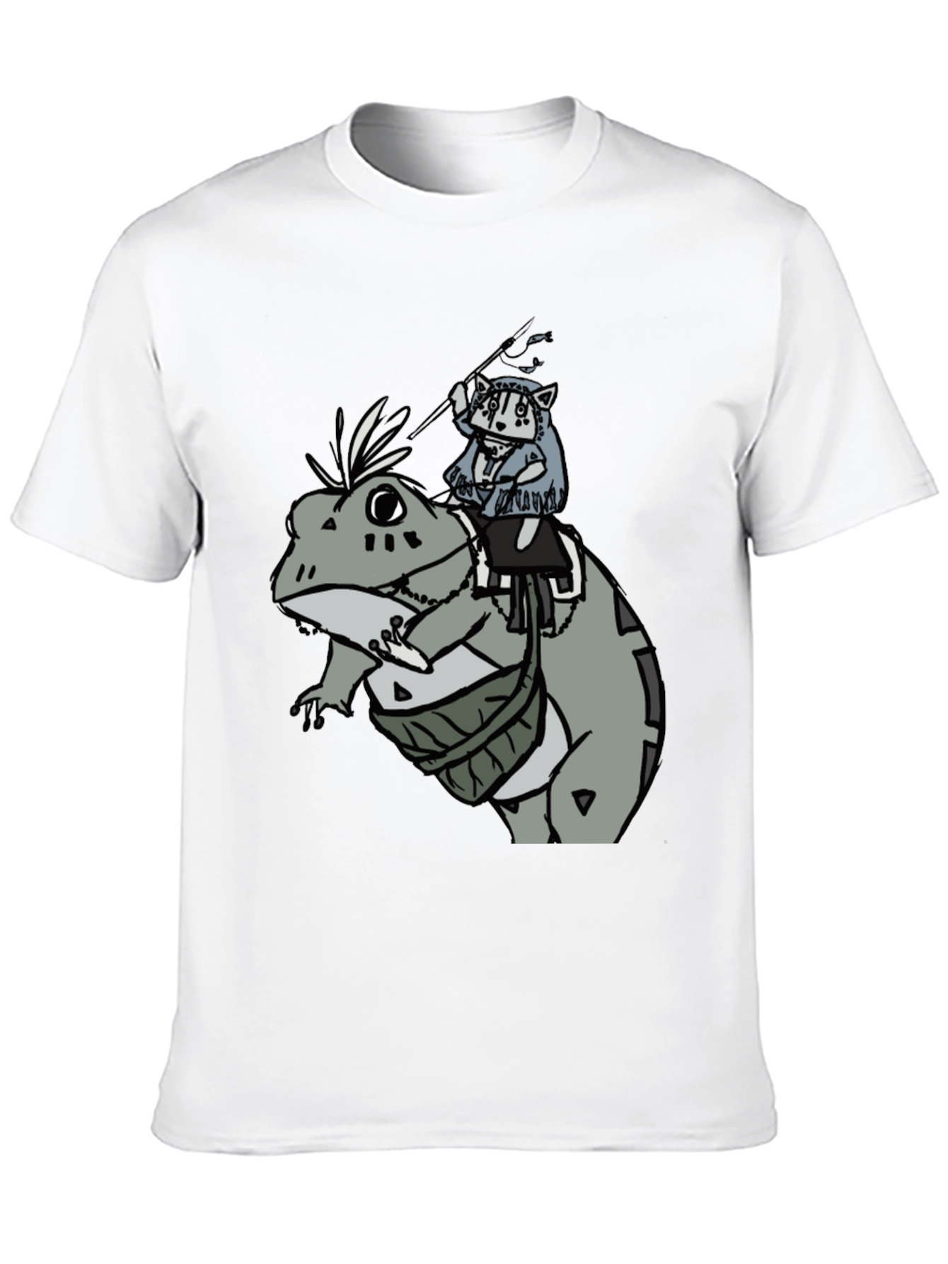 Frog Rider Graphic Tee - Black Cotton T-Shirt