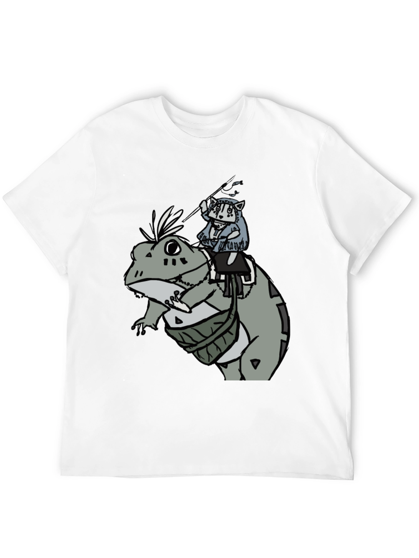 Frog Rider Graphic Tee - Black Cotton T-Shirt