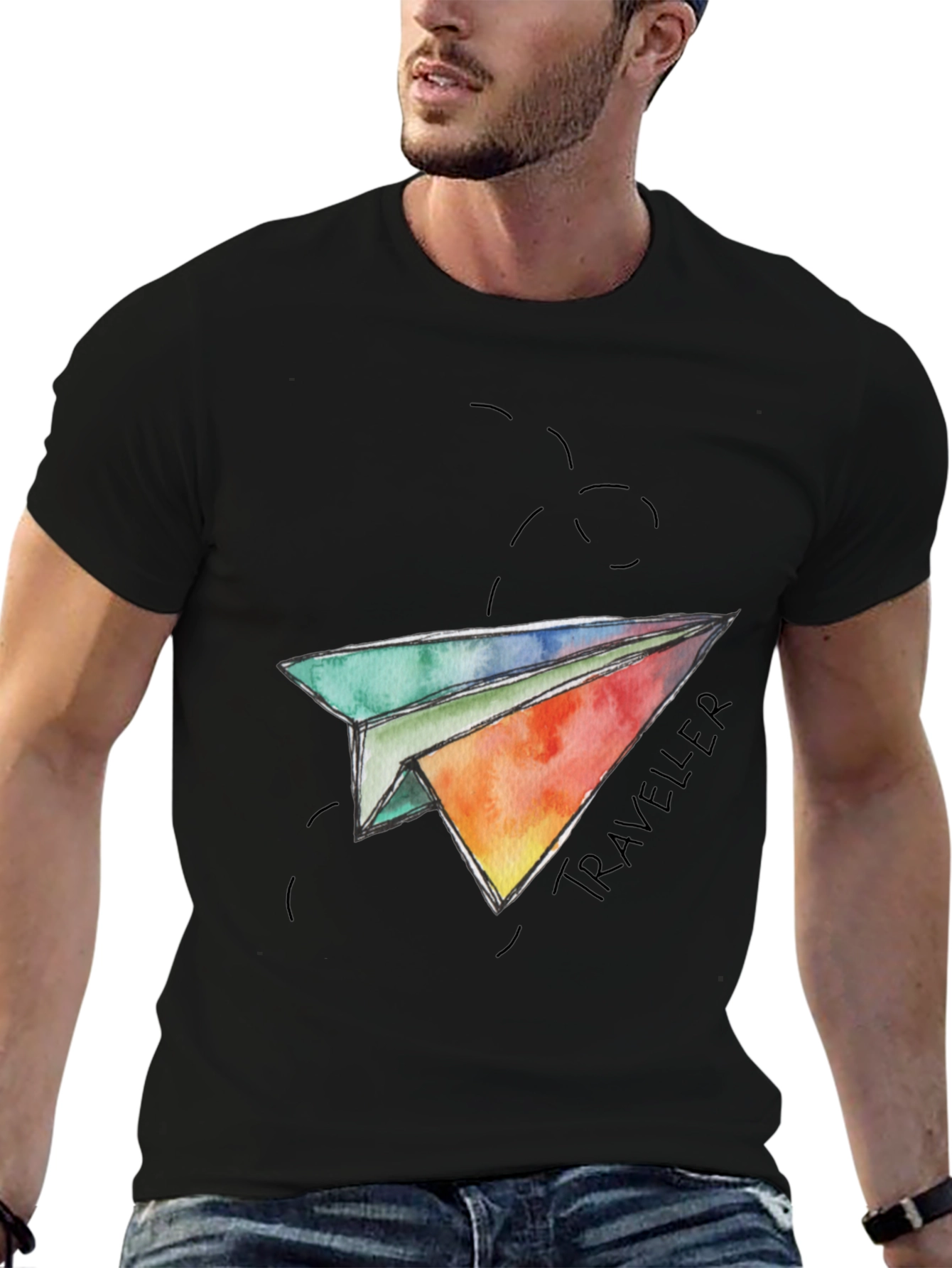 Traveler Paper Airplane Graphic T-Shirt