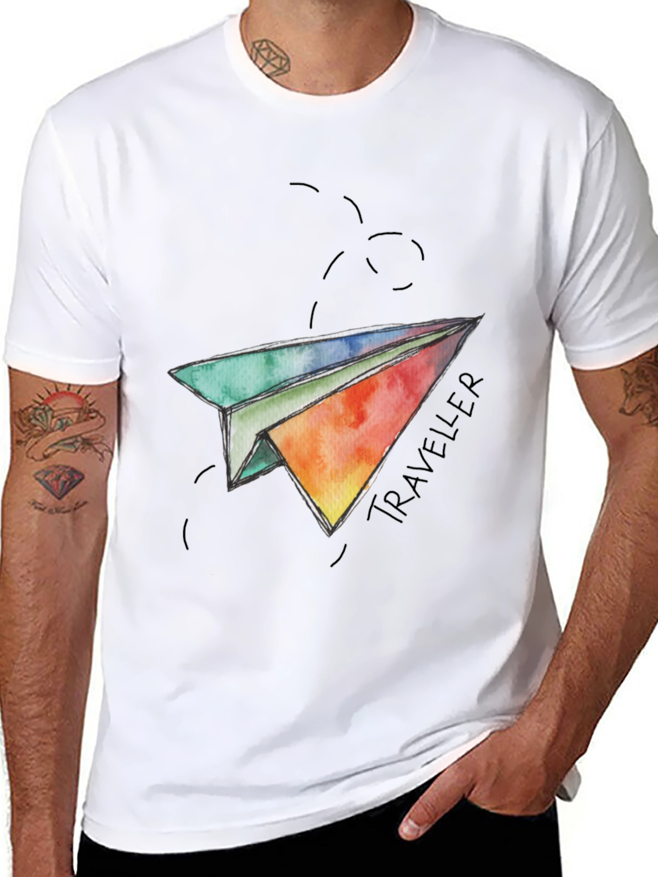Traveler Paper Airplane Graphic T-Shirt