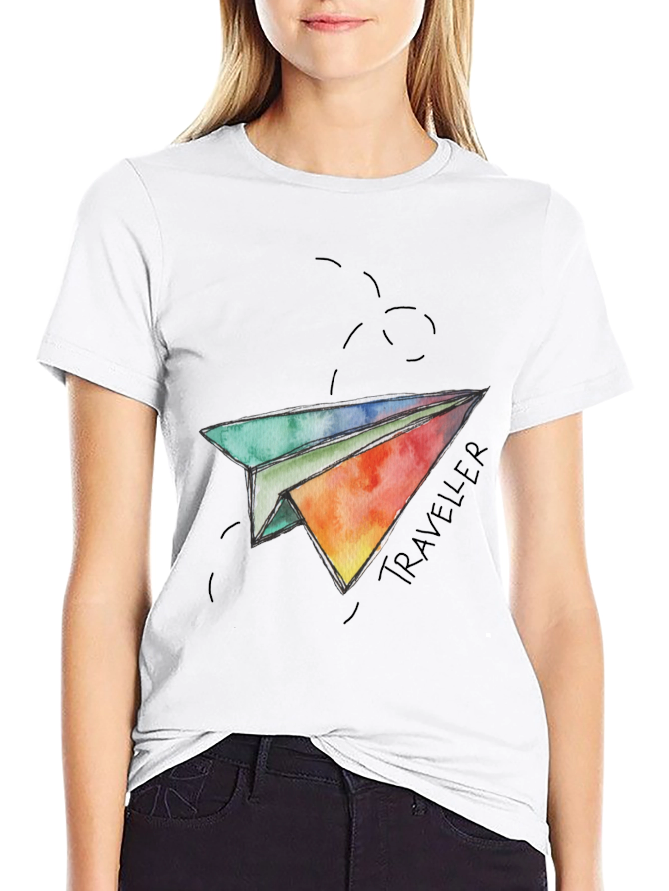 Traveler Paper Airplane Graphic T-Shirt