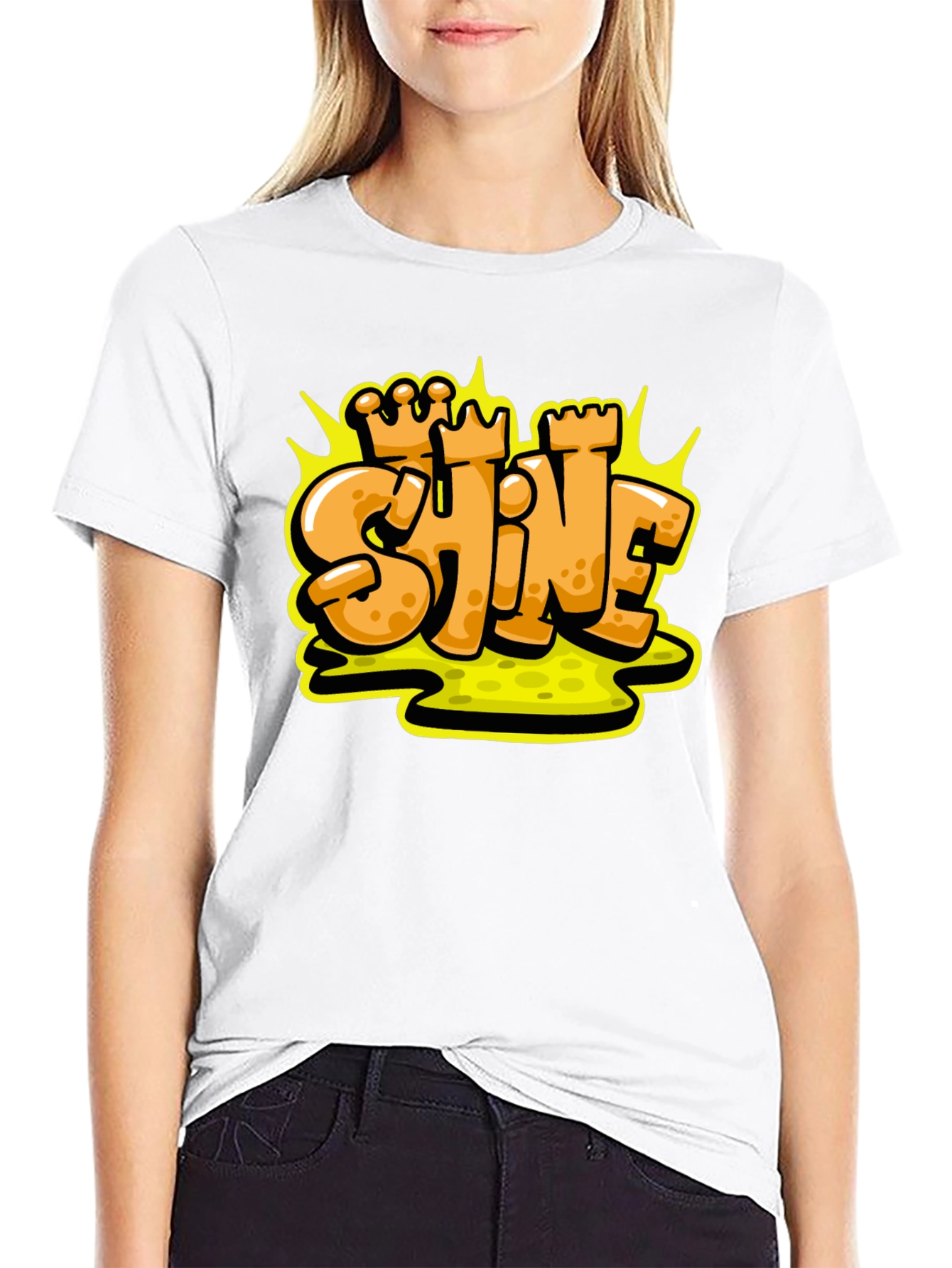 Shine Graffiti Style Black T-Shirt