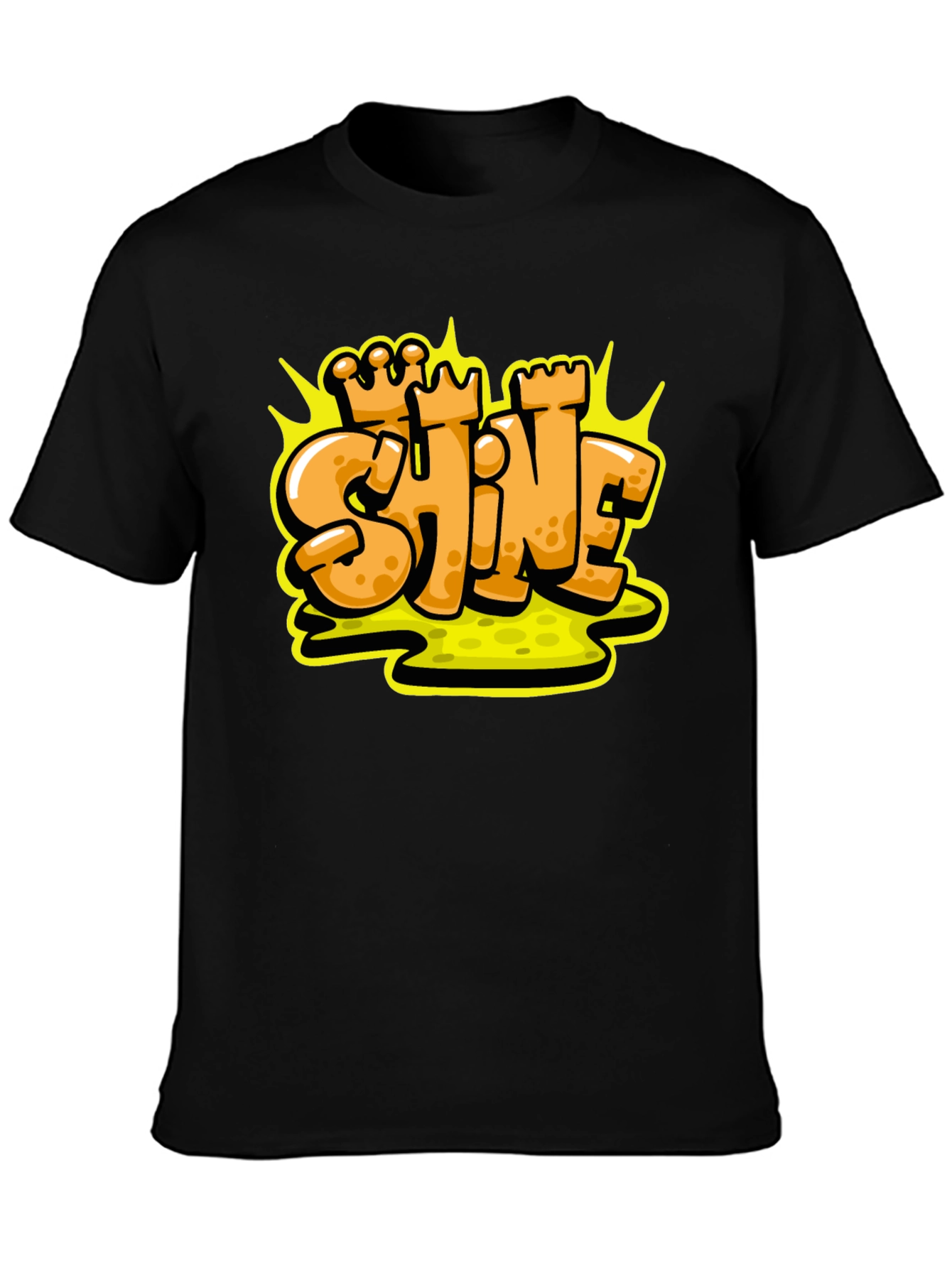 Shine Graffiti Style Black T-Shirt