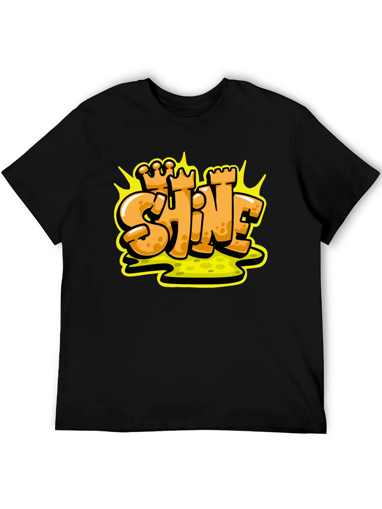 Shine Graffiti Style Black T-Shirt