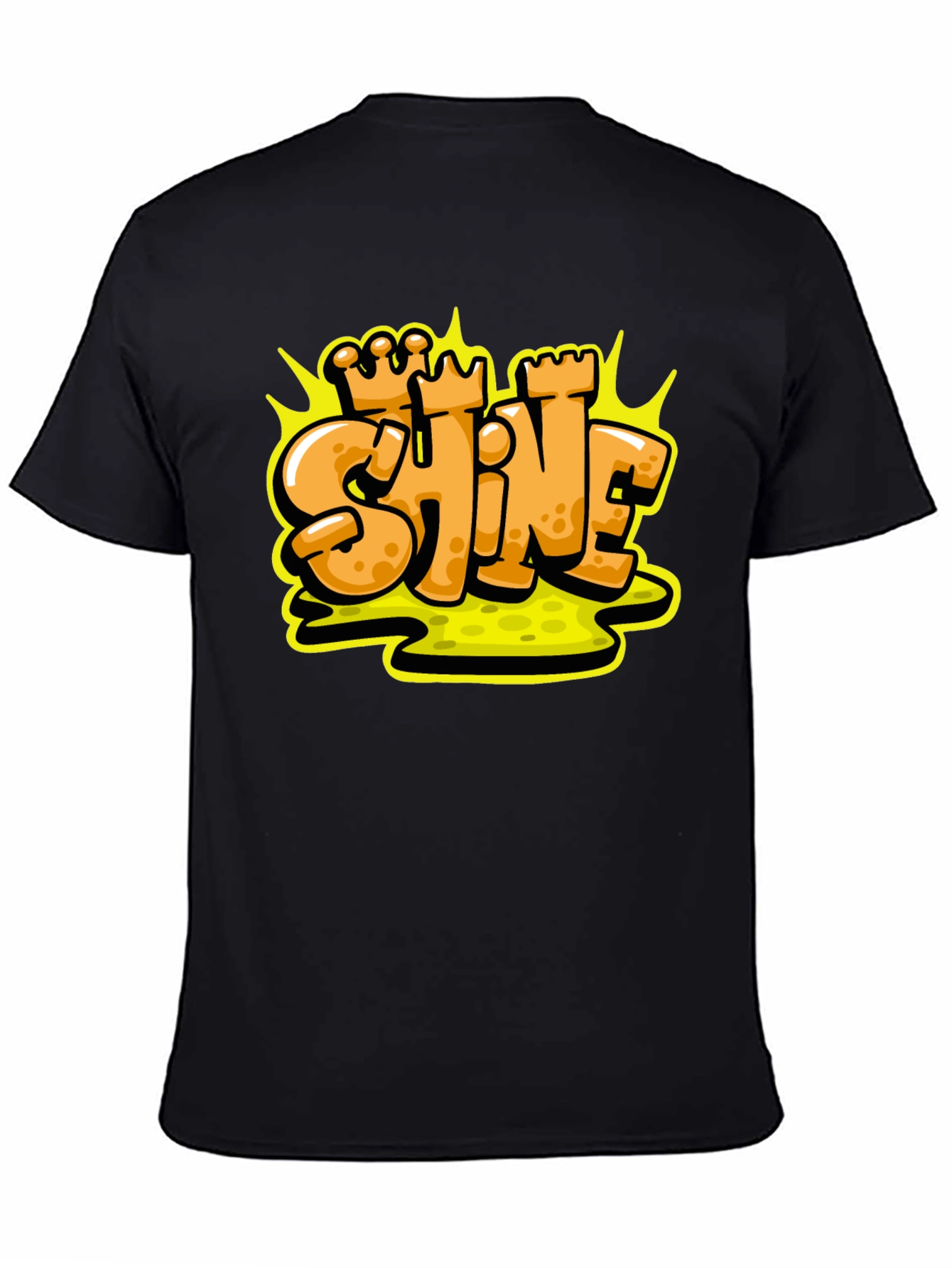 Shine Graffiti Style Black T-Shirt