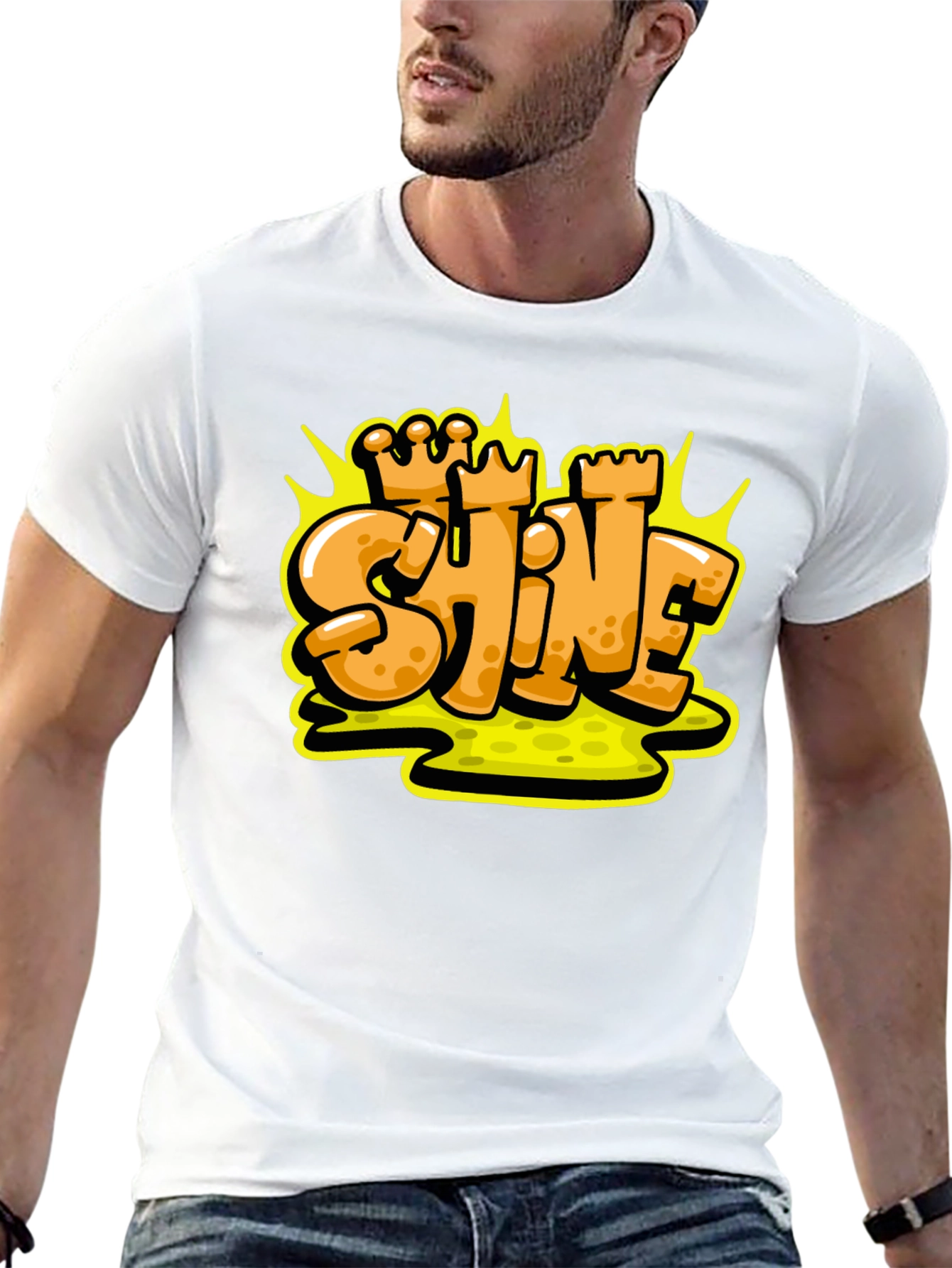 Shine Graffiti Style Black T-Shirt