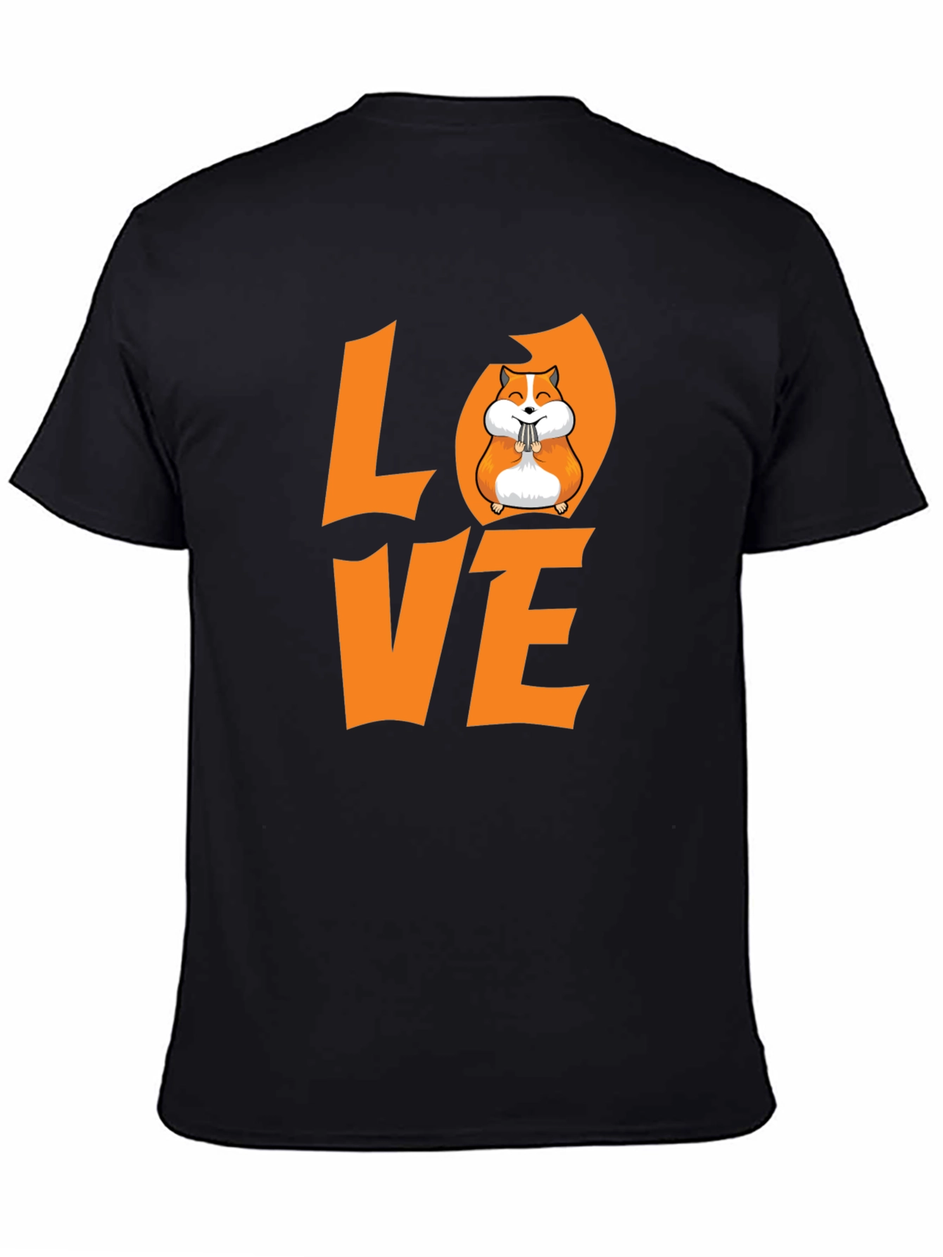 Hamster Love Graphic T-Shirt - Black