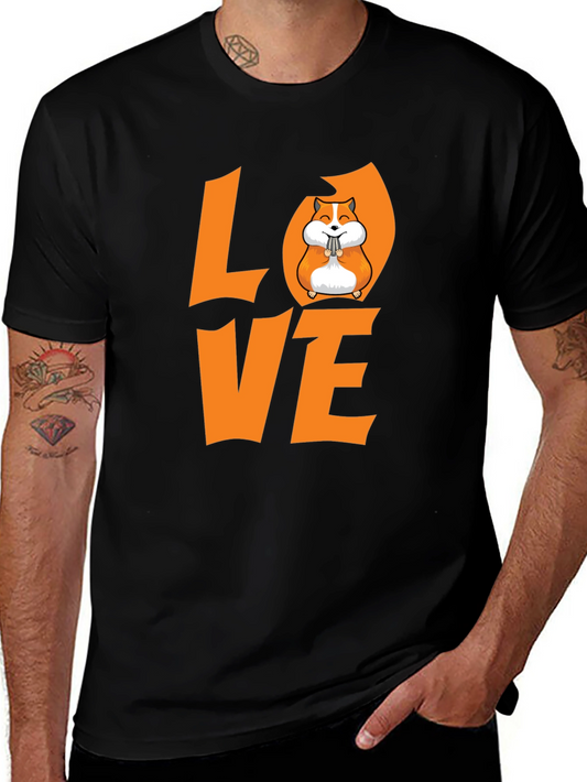 Hamster Love Graphic T-Shirt - Black