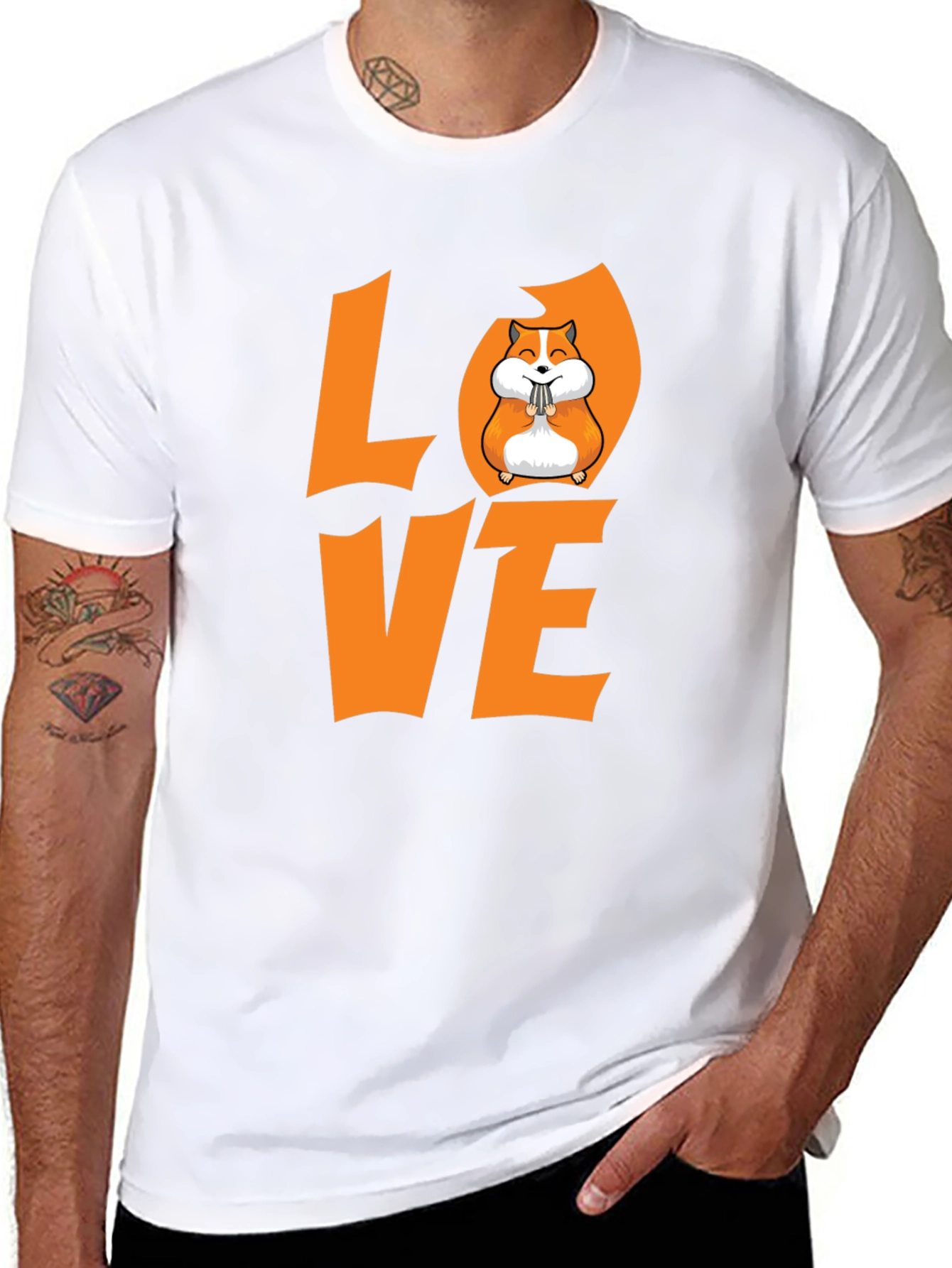 Hamster Love Graphic T-Shirt - Black