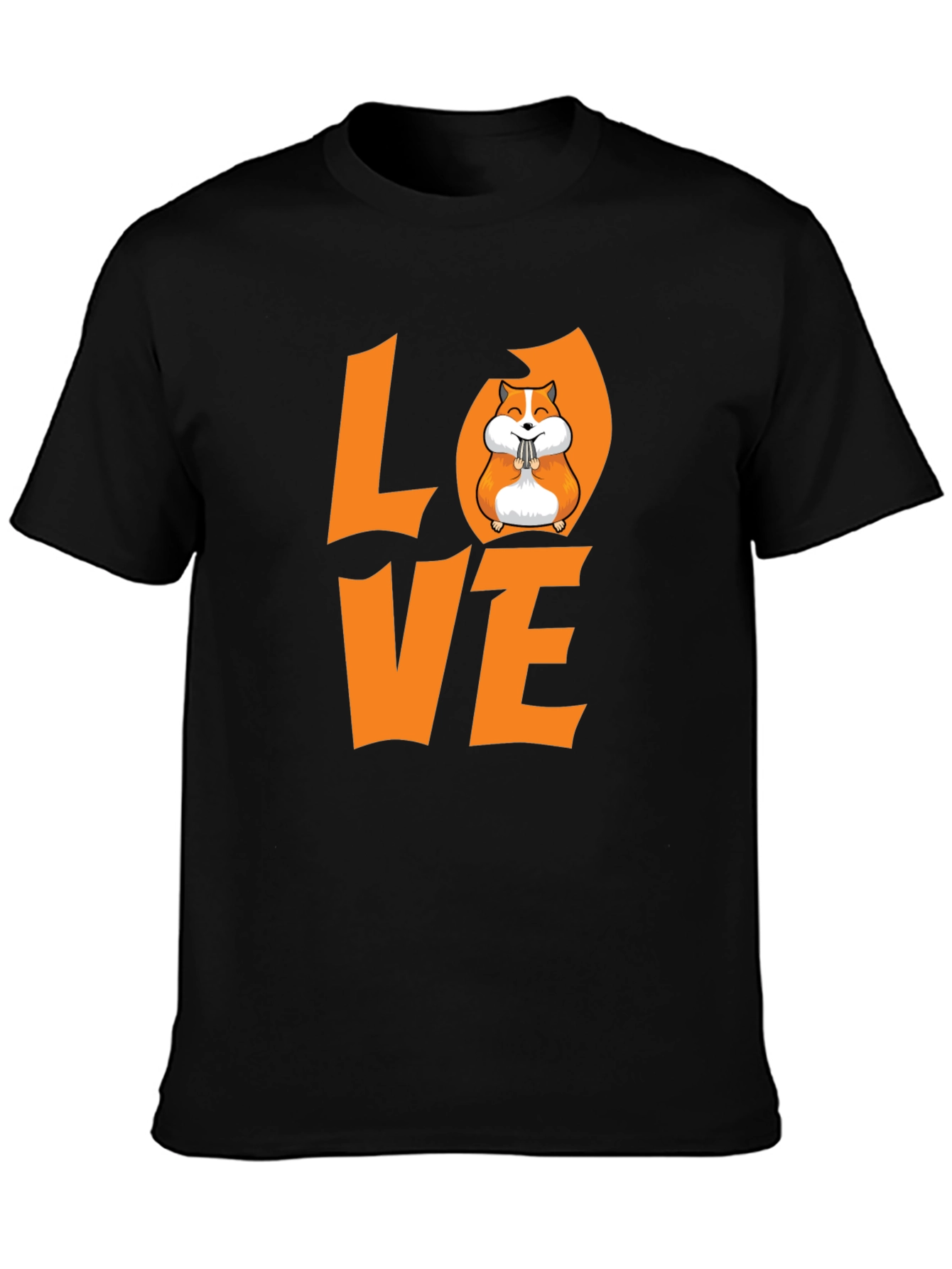 Hamster Love Graphic T-Shirt - Black