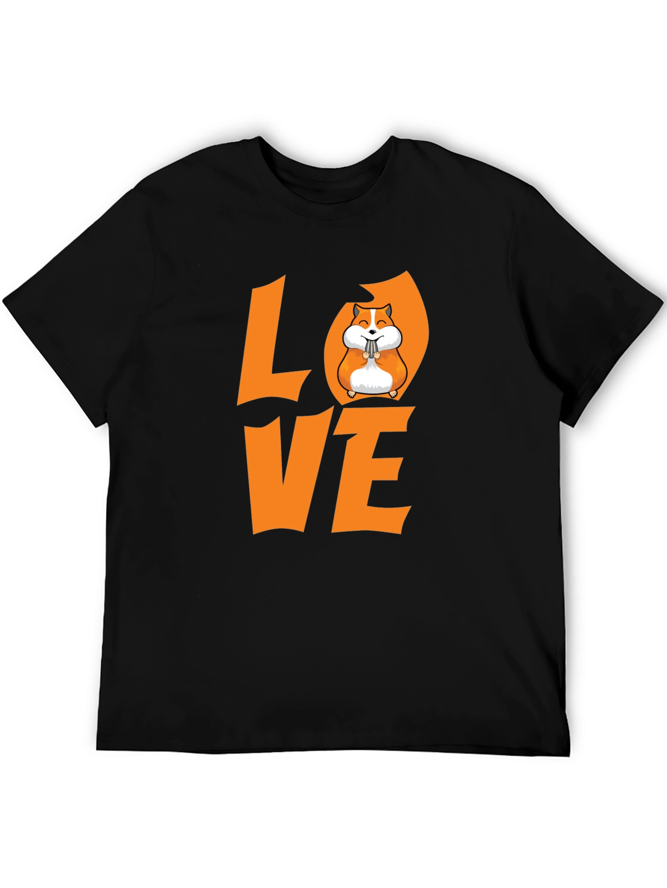 Hamster Love Graphic T-Shirt - Black
