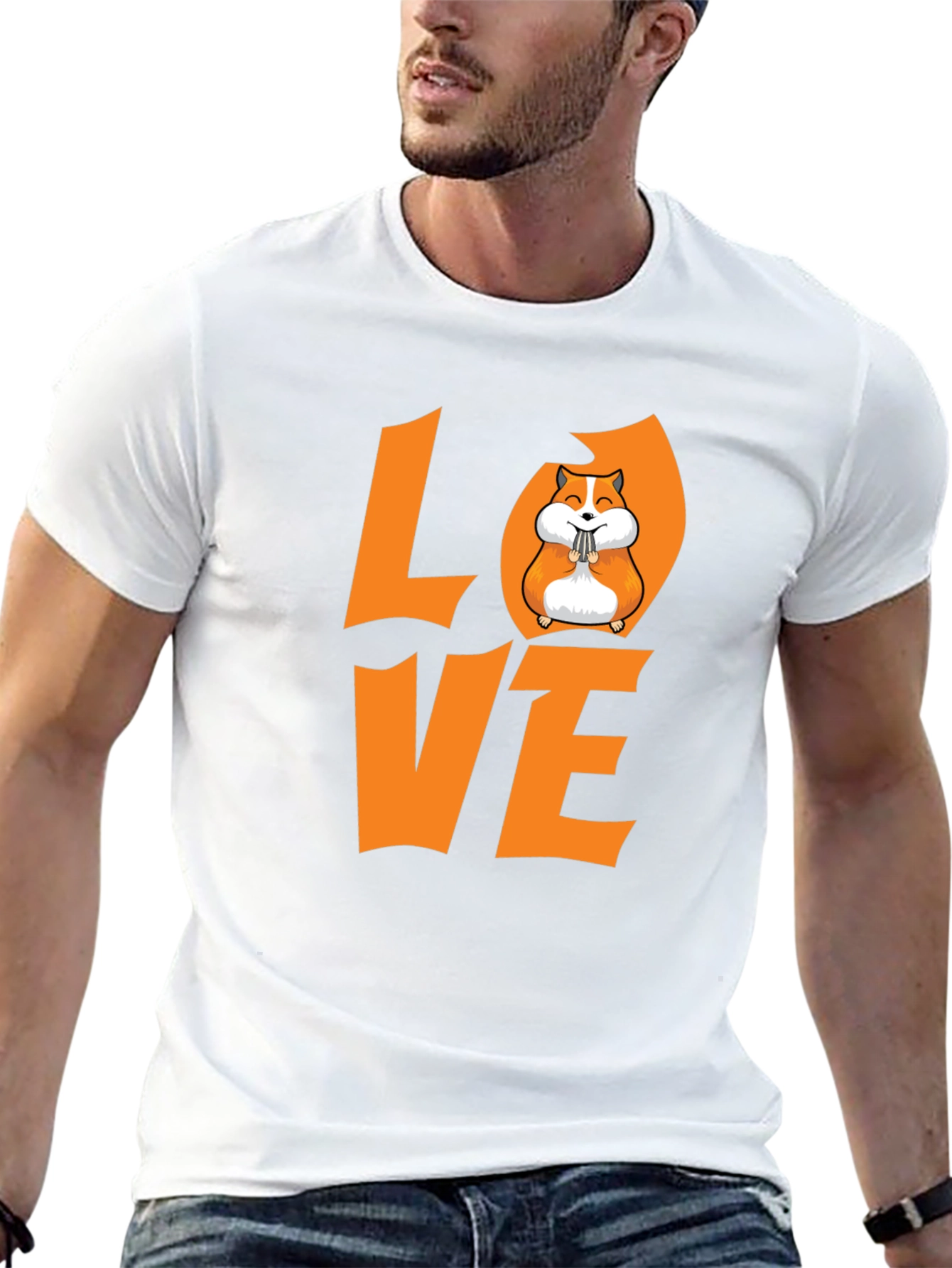 Hamster Love Graphic T-Shirt - Black