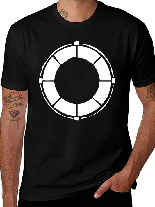 Life Preserver Graphic Black T-Shirt