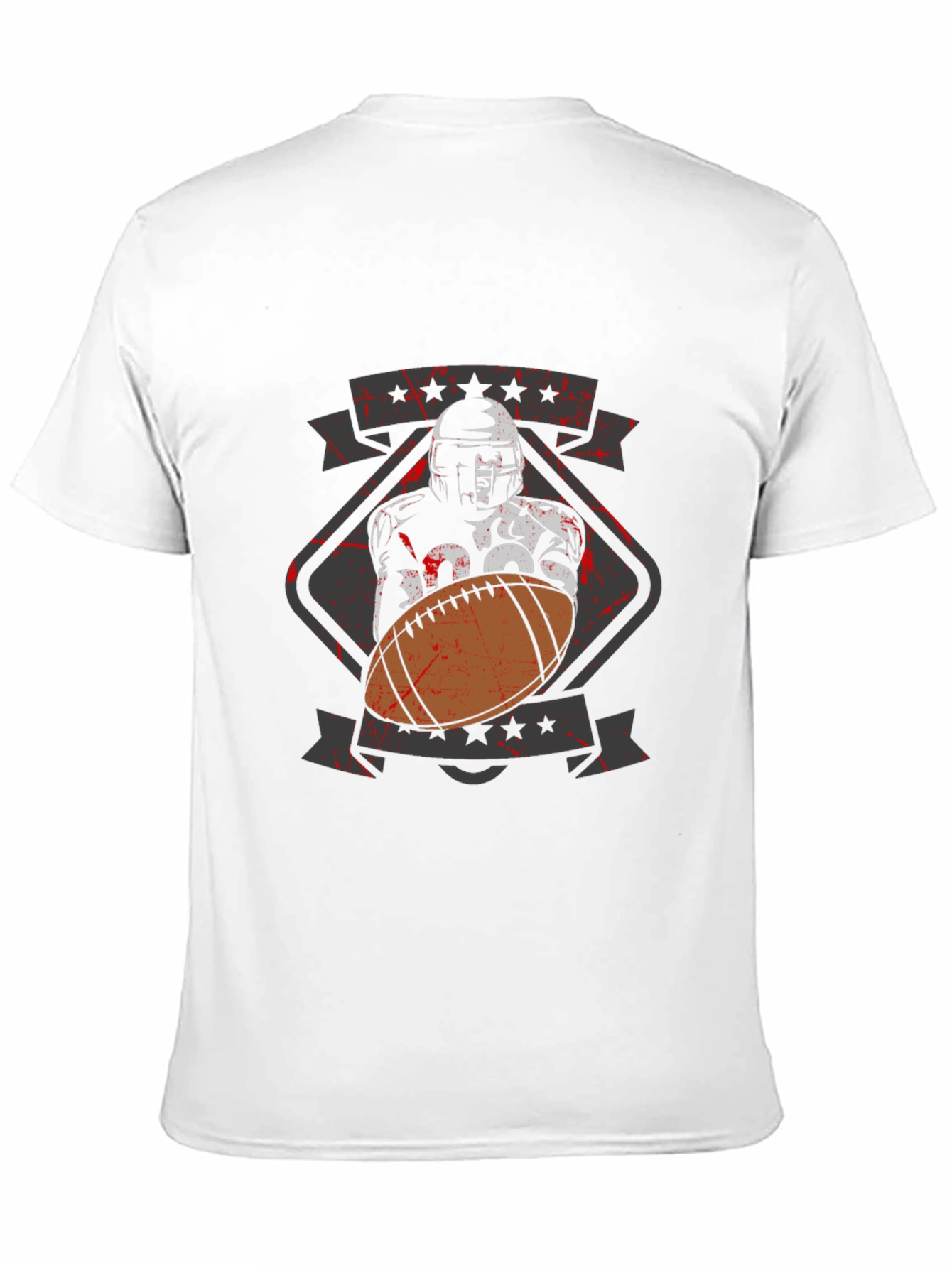 Football Player Graphic T-Shirt - Black Cotton Tee
