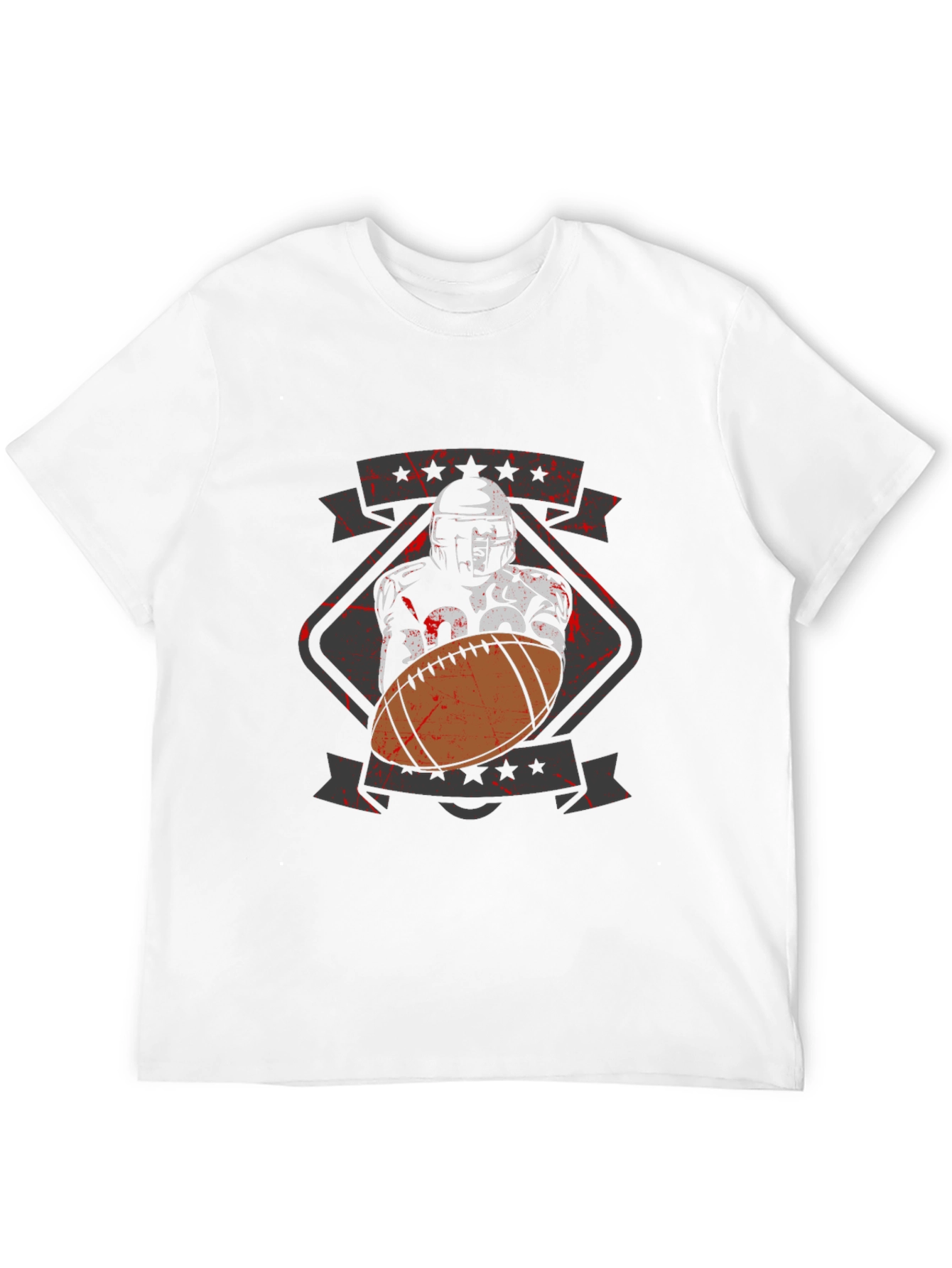 Football Player Graphic T-Shirt - Black Cotton Tee