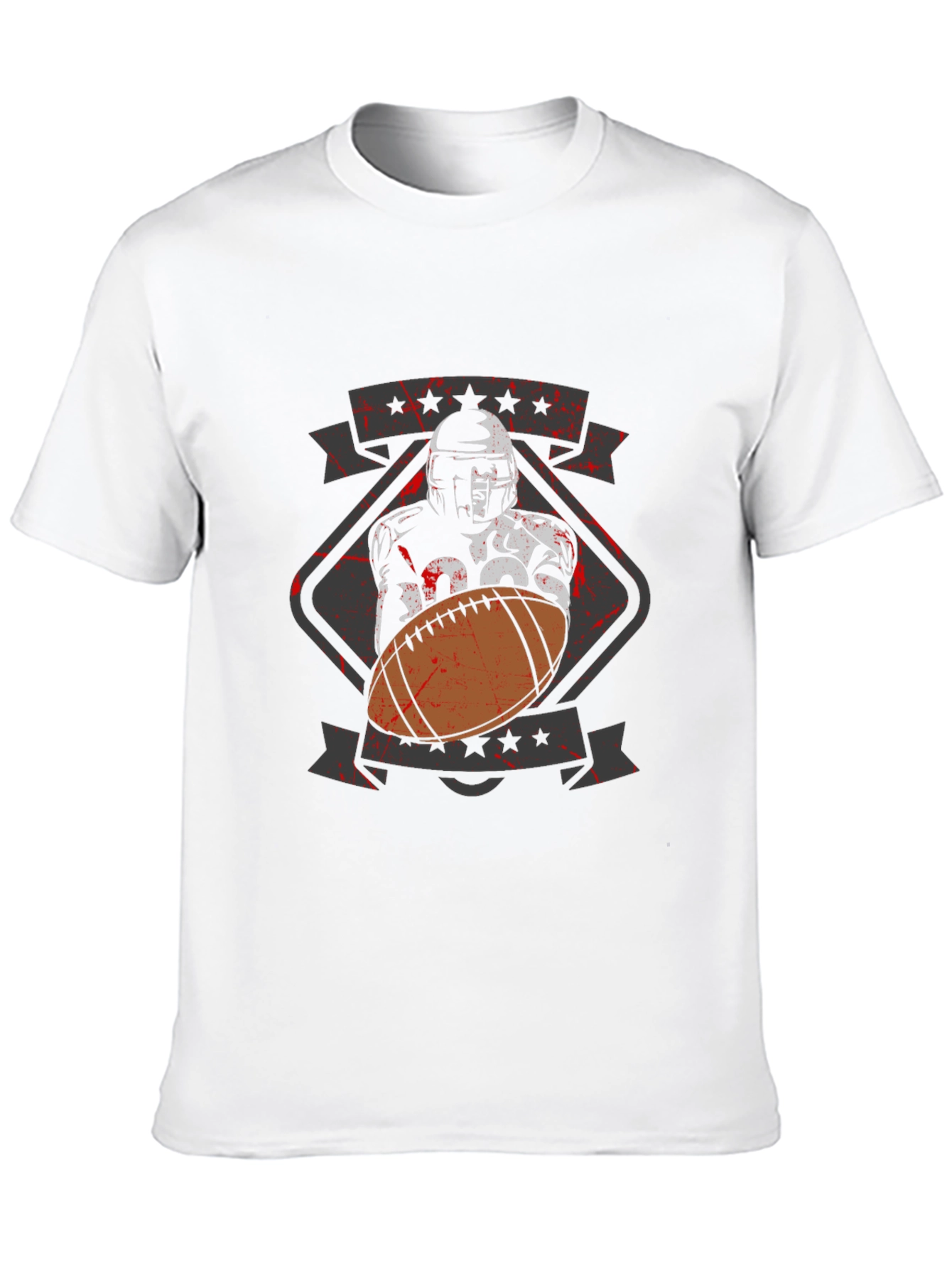 Football Player Graphic T-Shirt - Black Cotton Tee