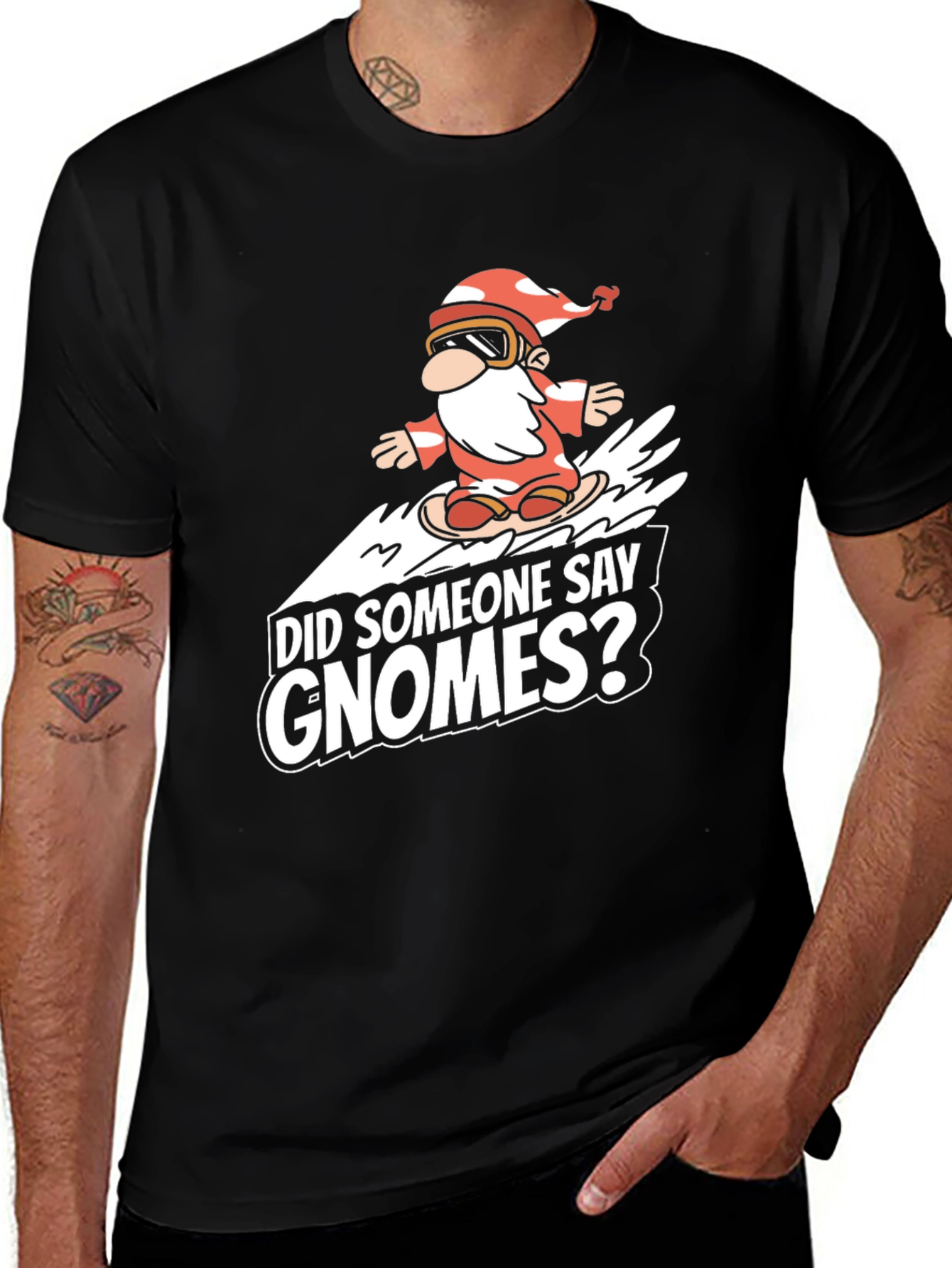 Gnome Snowboarding T-Shirt: Did Someone Say Gnomes?