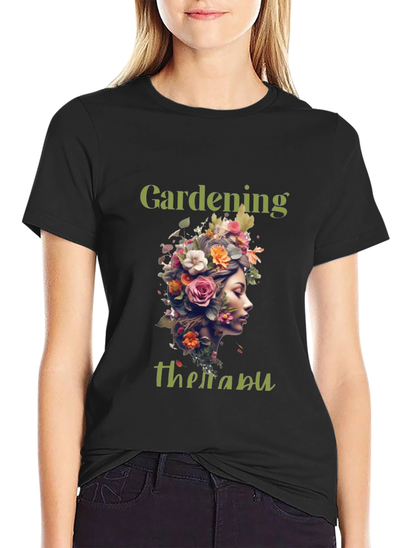 Gardening Therapy T-Shirt - Floral Design