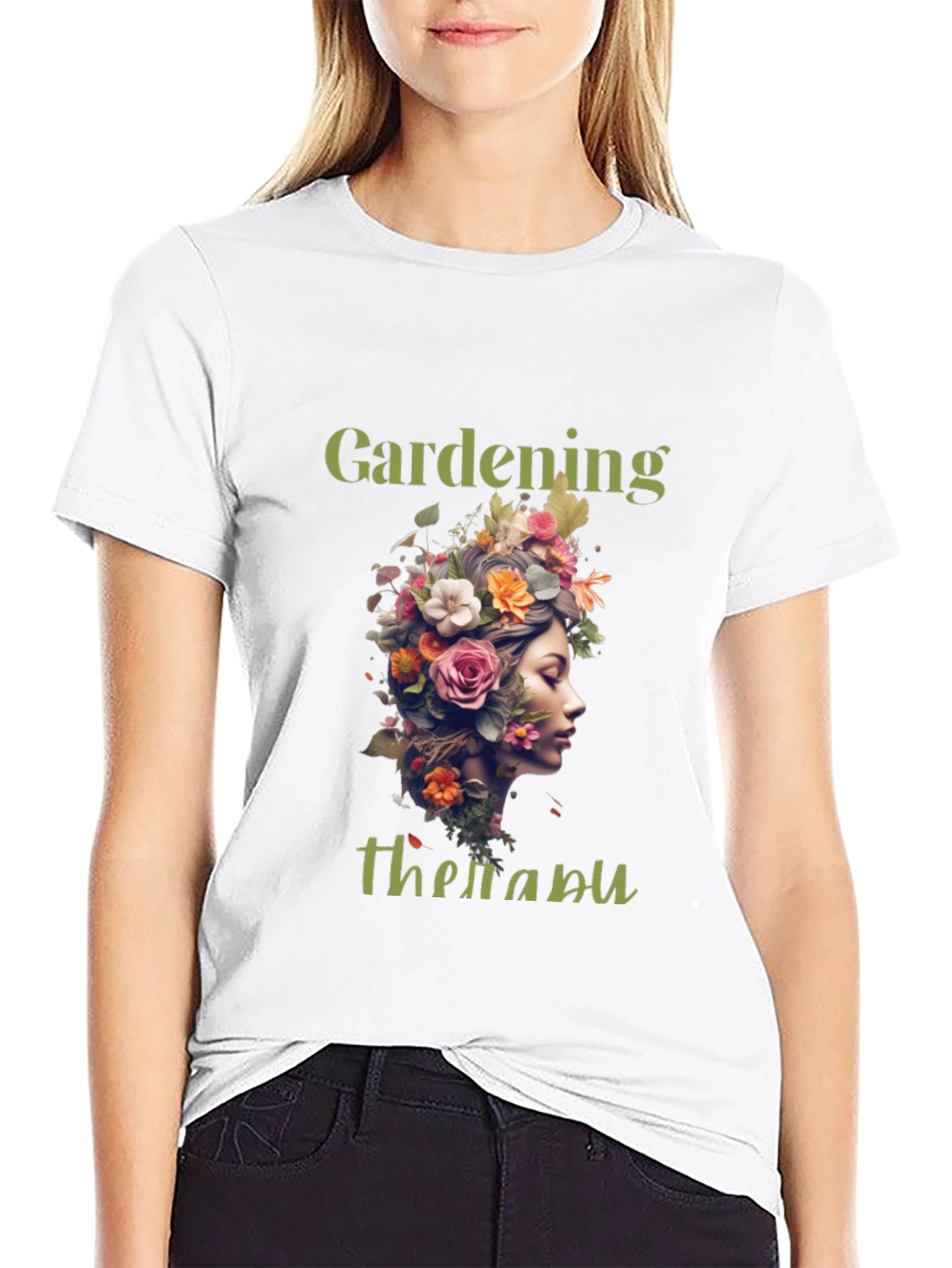 Gardening Therapy T-Shirt - Floral Design